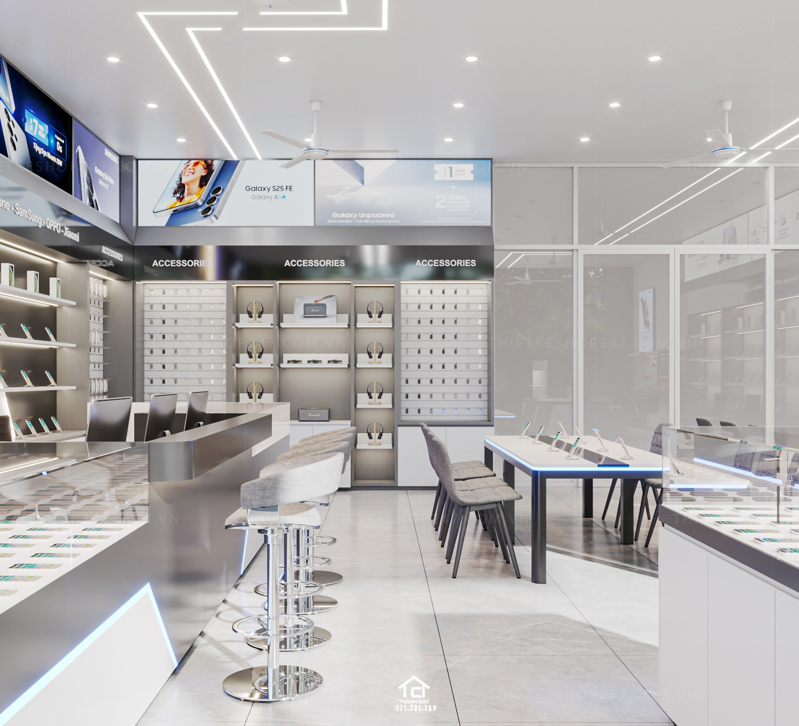 thiết kế shop điện thoại đẹp và sang