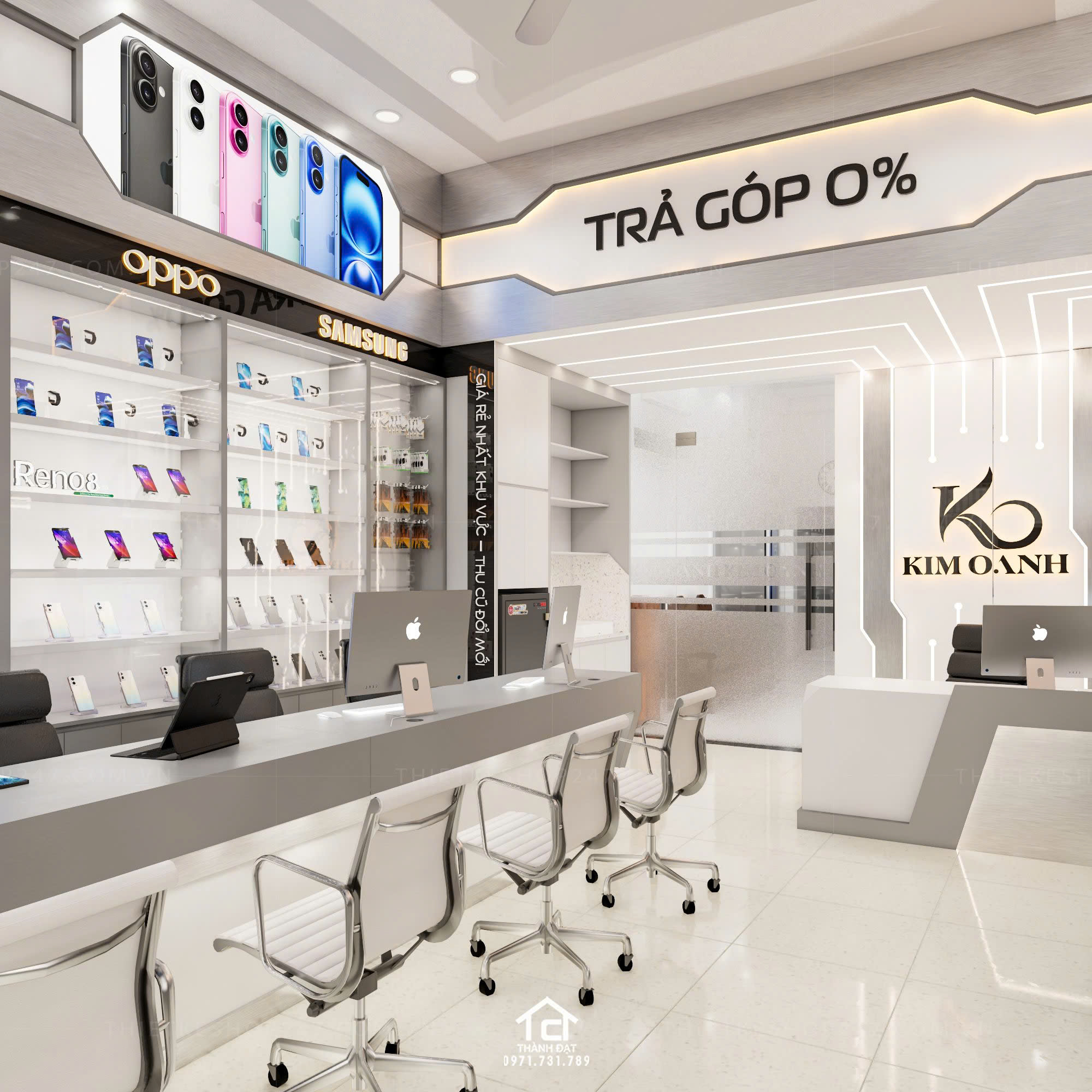 thiết kế shop điện thoại đẹp xinh