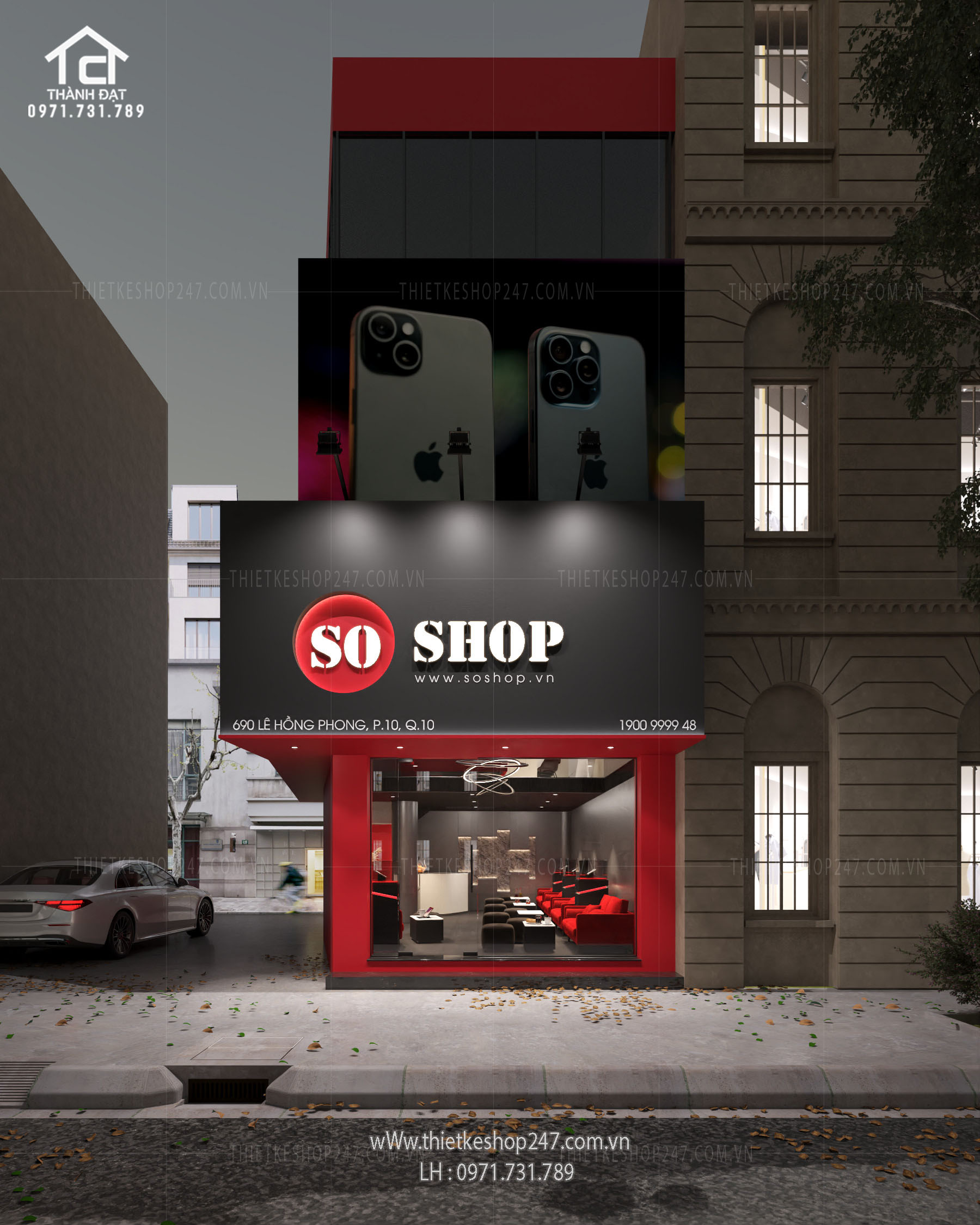 thiết kế shop điện thoại đẹp