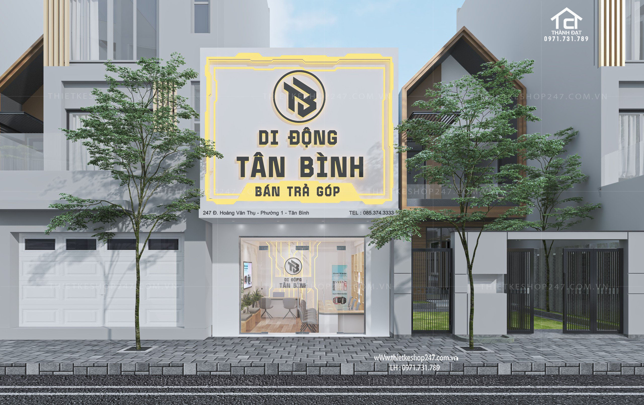 thiết kế shop điện thoại đẹp