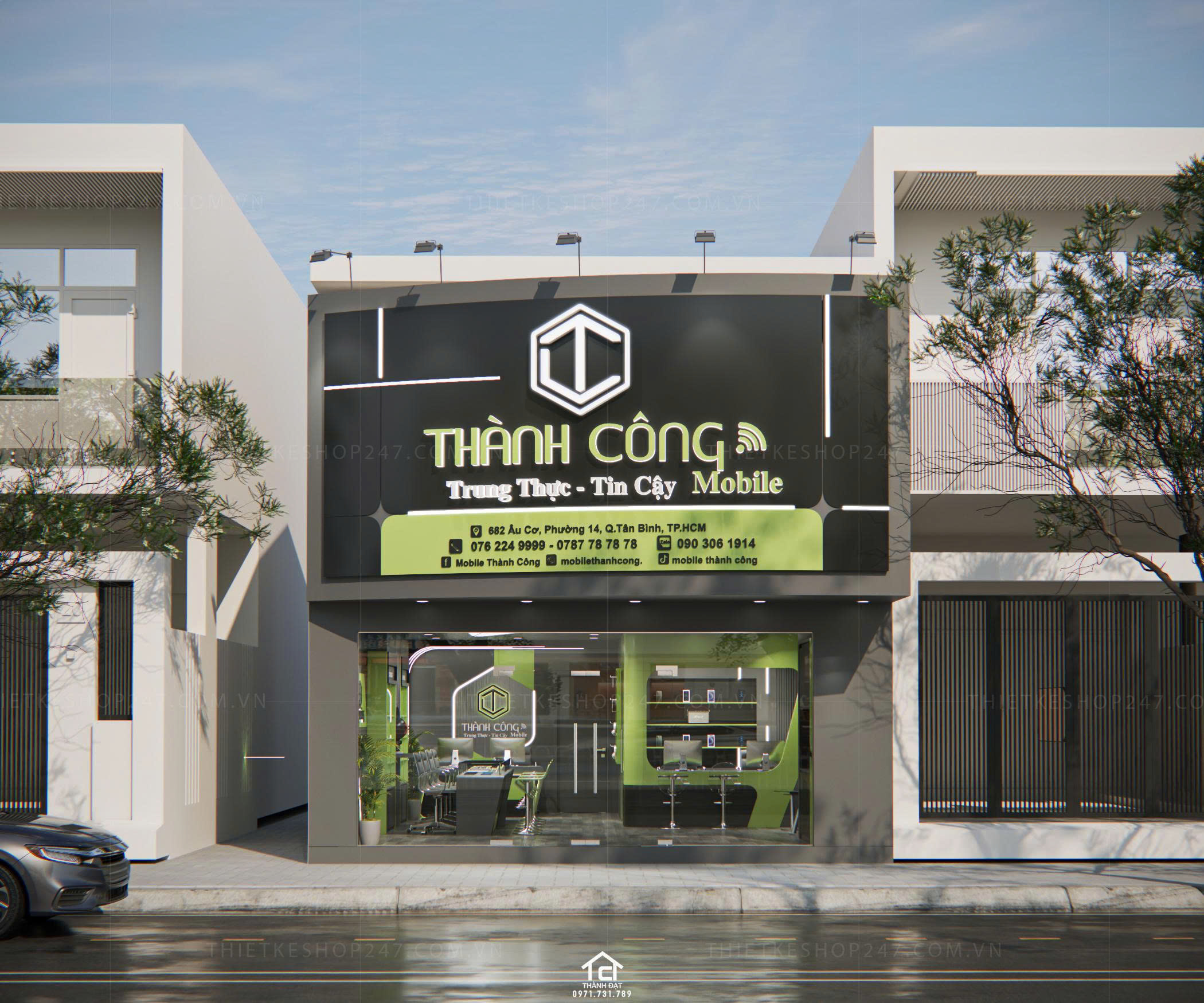 thiết kế shop điện thoại đẹp