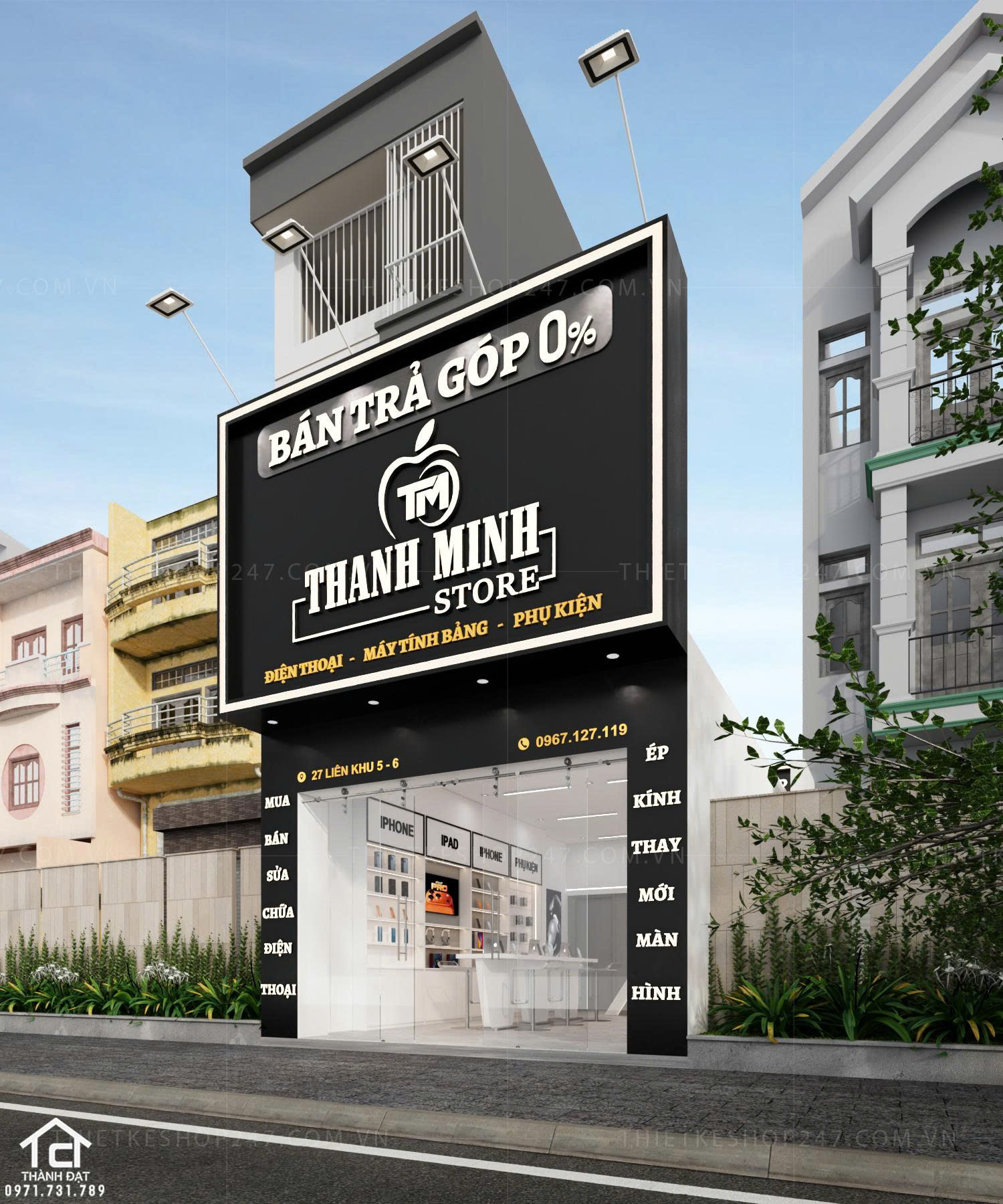 Thiết kế shop điện thoại đẹp