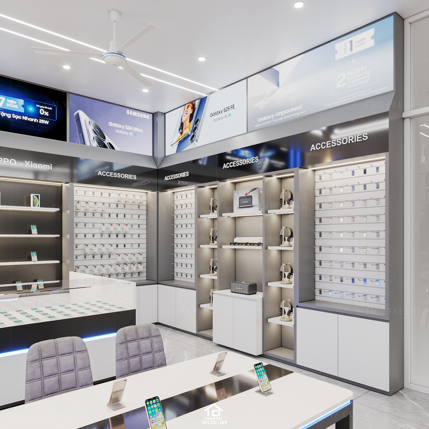 thiết kế shop điện thoại đẹp năng động