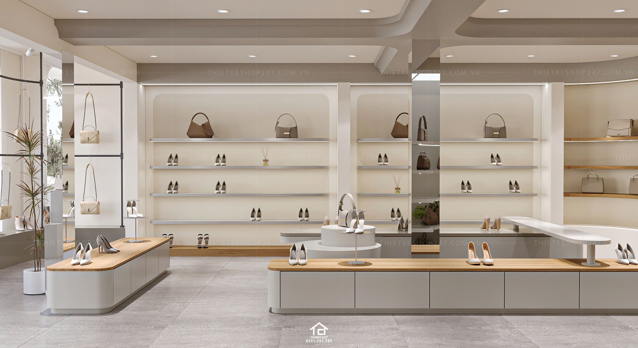 thiết kế shop giày dép đẹp đơn giản