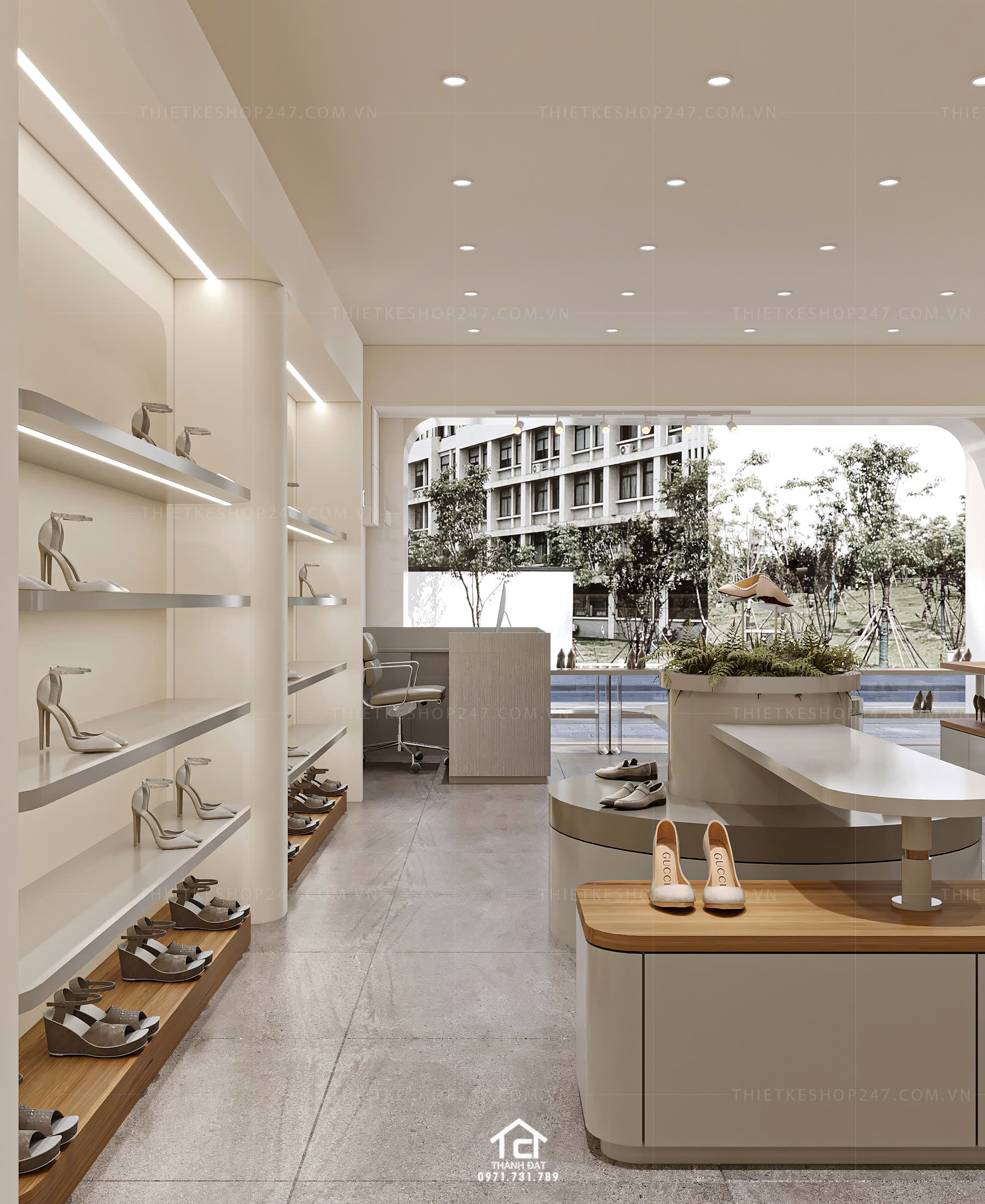 thiết kế shop giày dép đẹp ấn tượng
