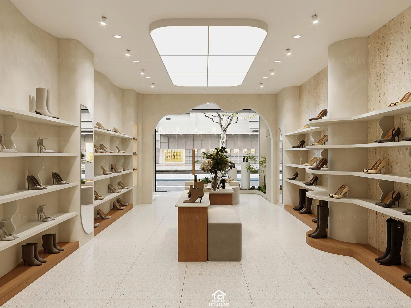 thiết kế shop giày dép đẹp ấn tượng