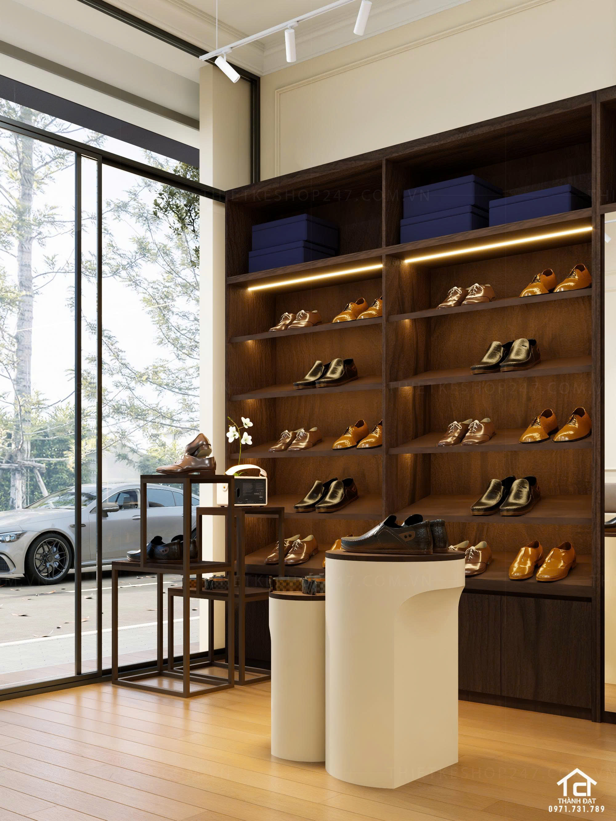 thiết kế shop giày dép đẹp bắt mắt