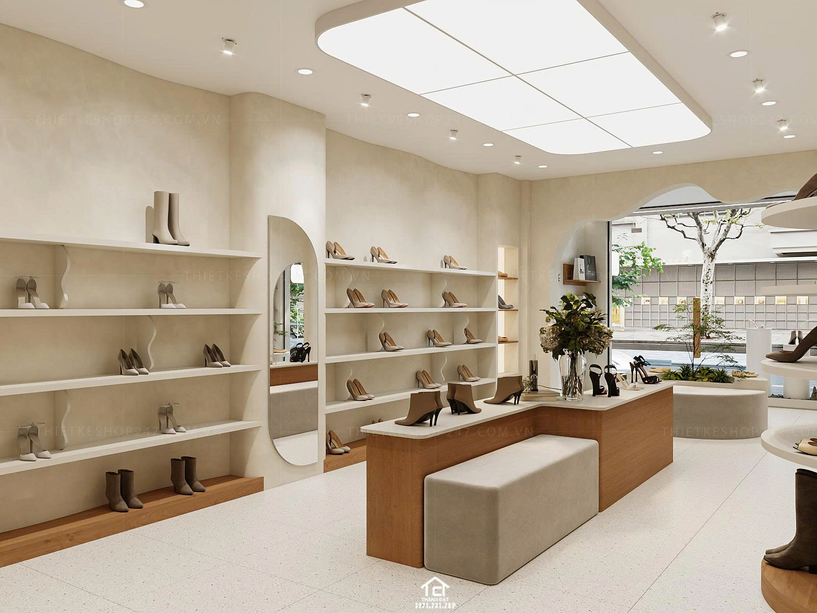 thiết kế shop giày dép đẹp bắt mắt