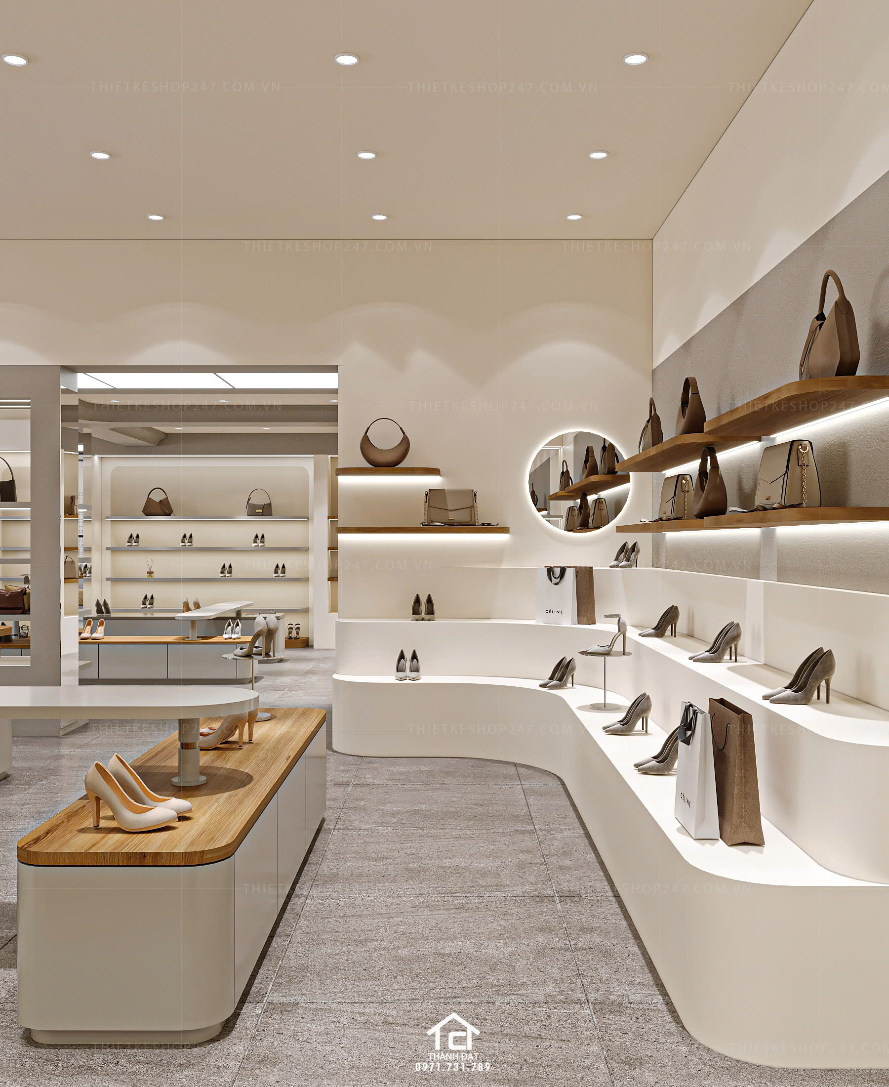 thiết kế shop giày dép đẹp lôi cuốn
