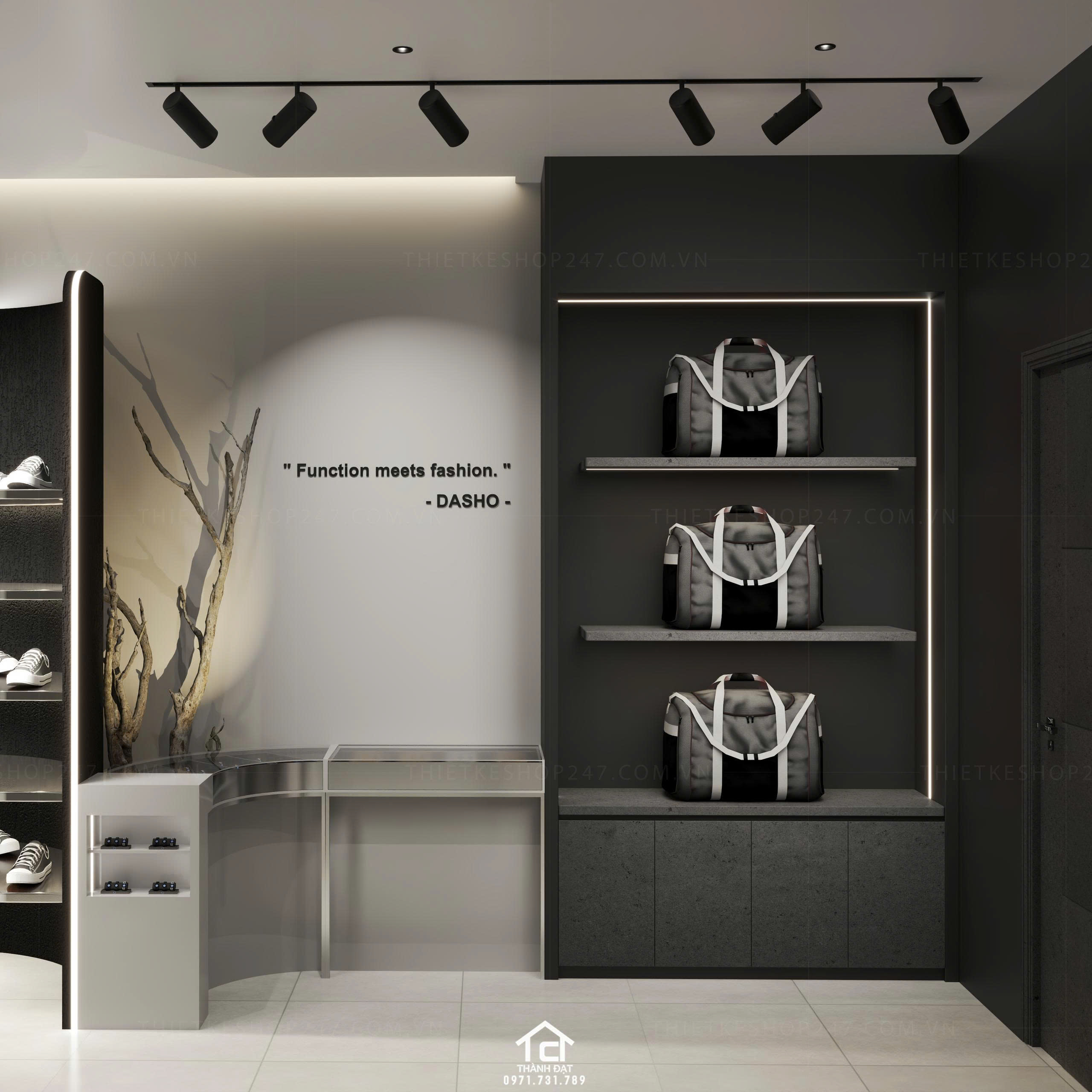 thiết kế shop giày dép đẹp lung linh