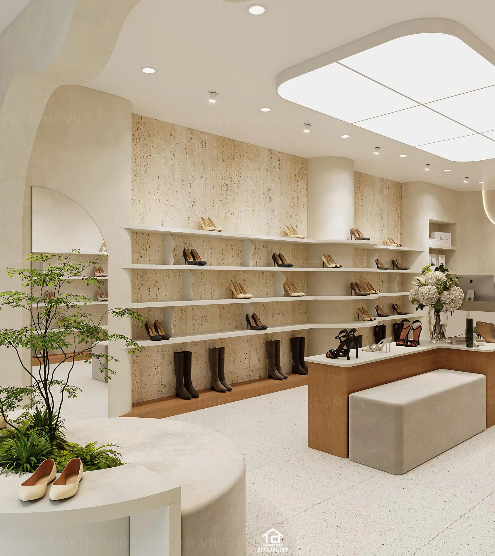 thiết kế shop giày dép đẹp năng động