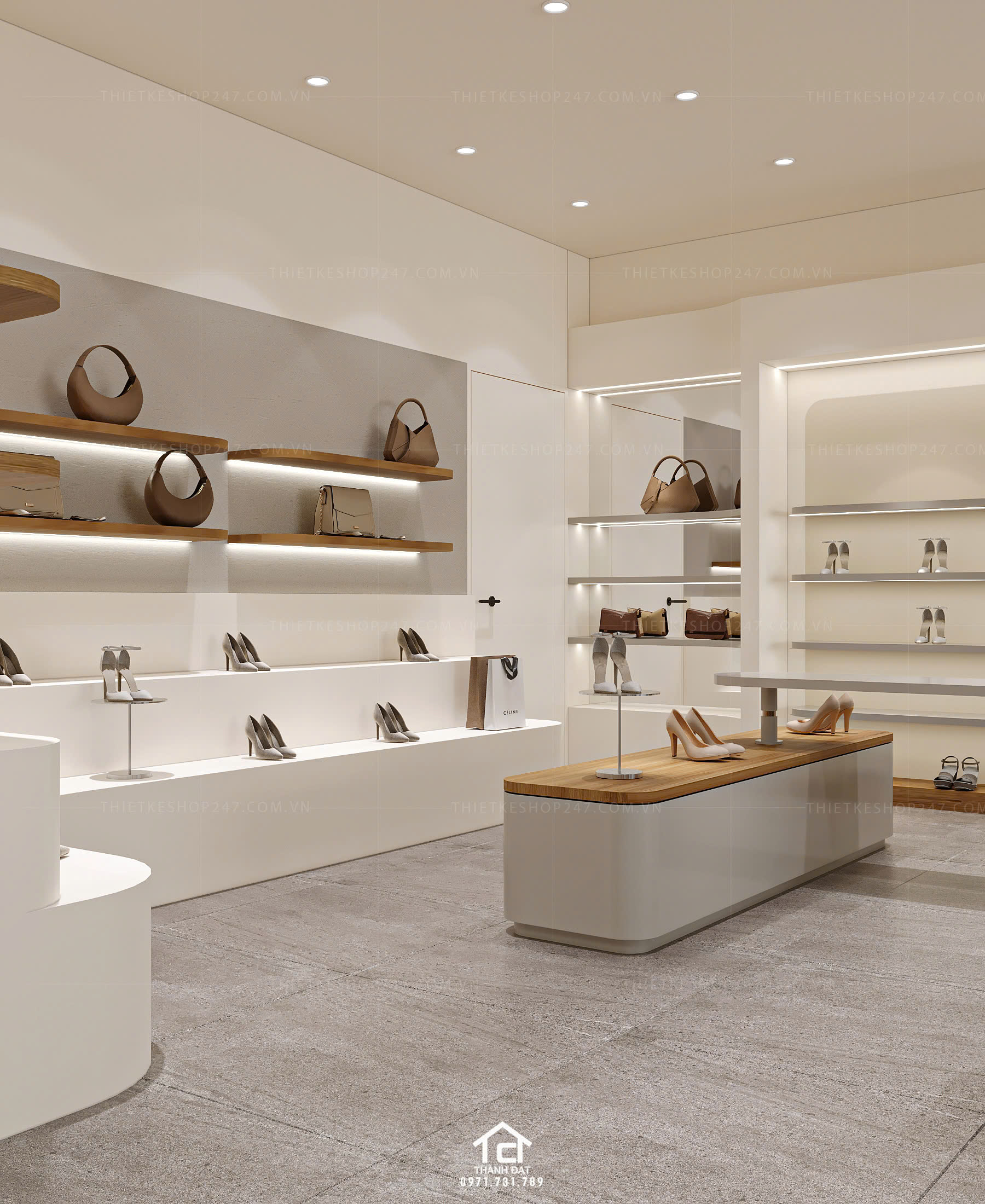 thiết kế shop giày dép đẹp năng động