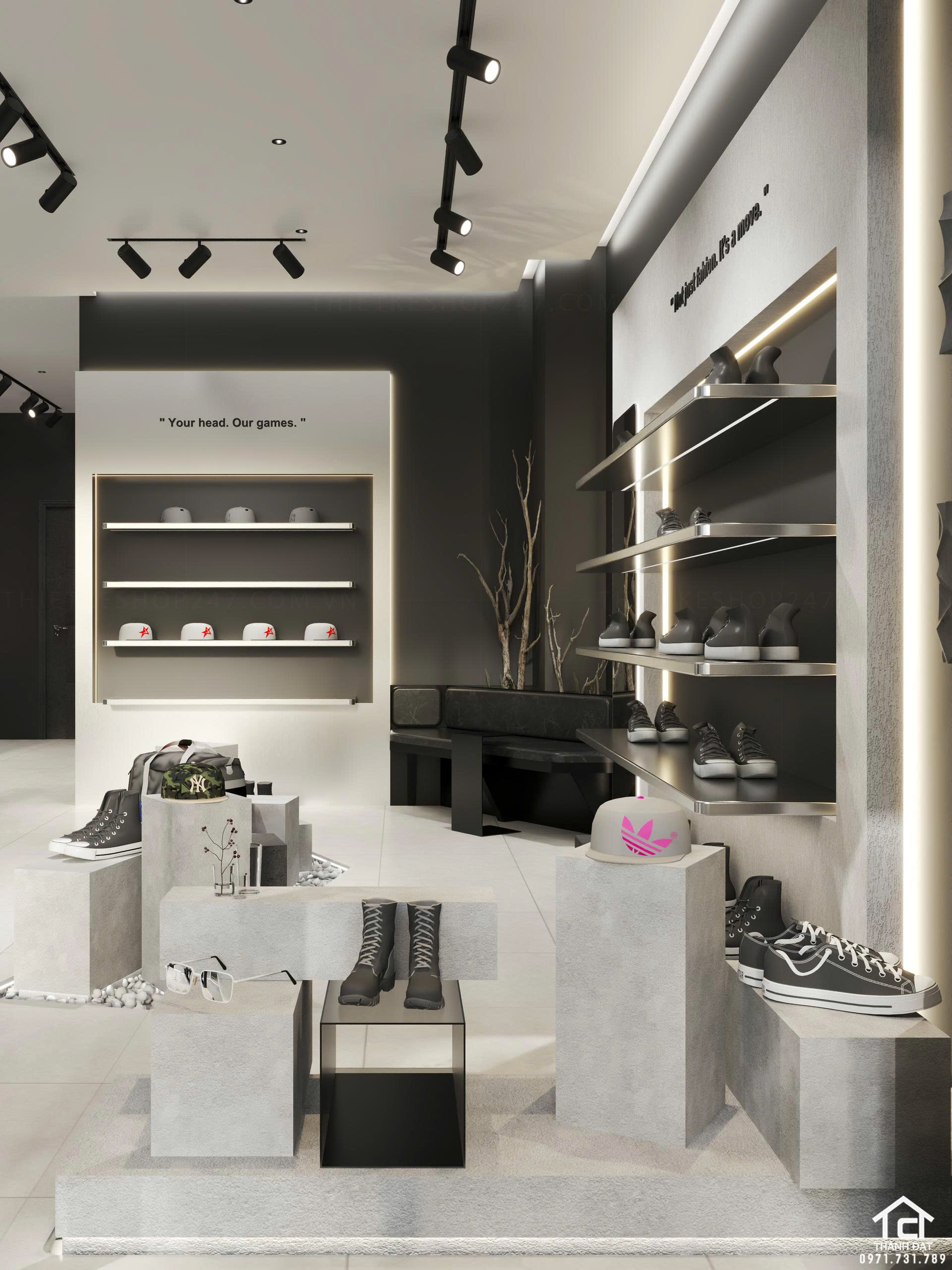 thiết kế shop giày dép đẹp nổi bật