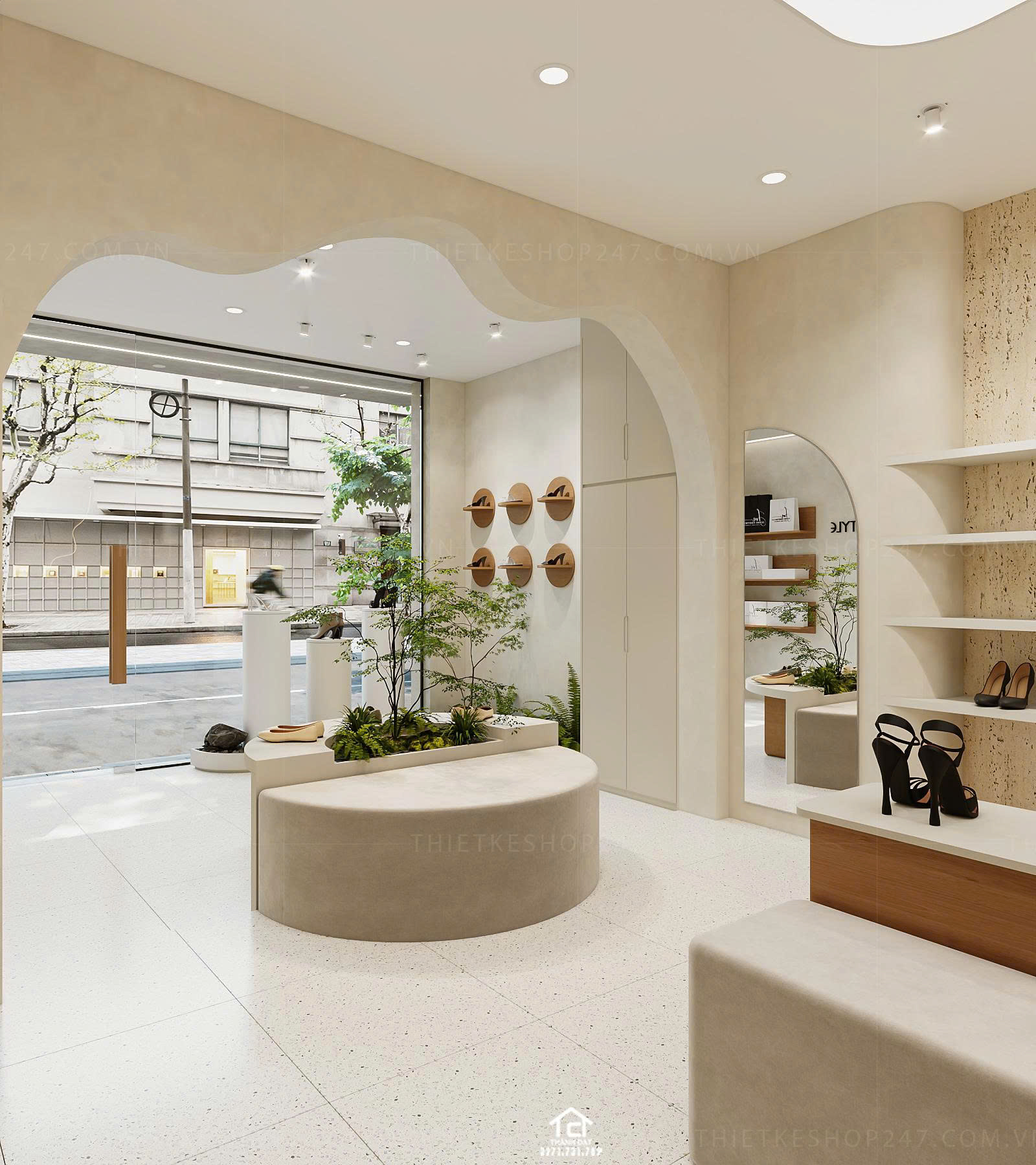 thiết kế shop giày dép đẹp nổi bật