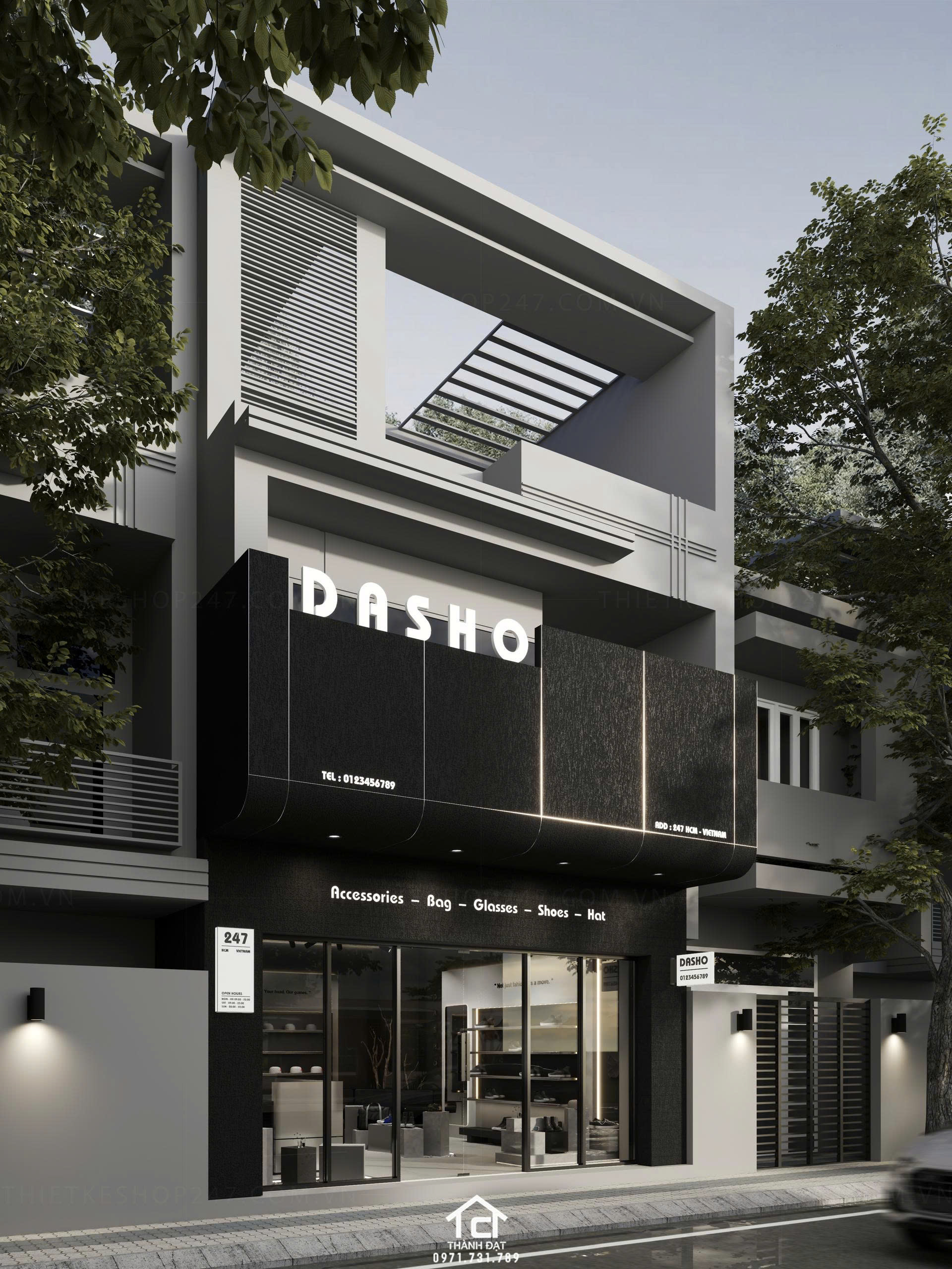 thiết kế shop giày dép đẹp phong cách