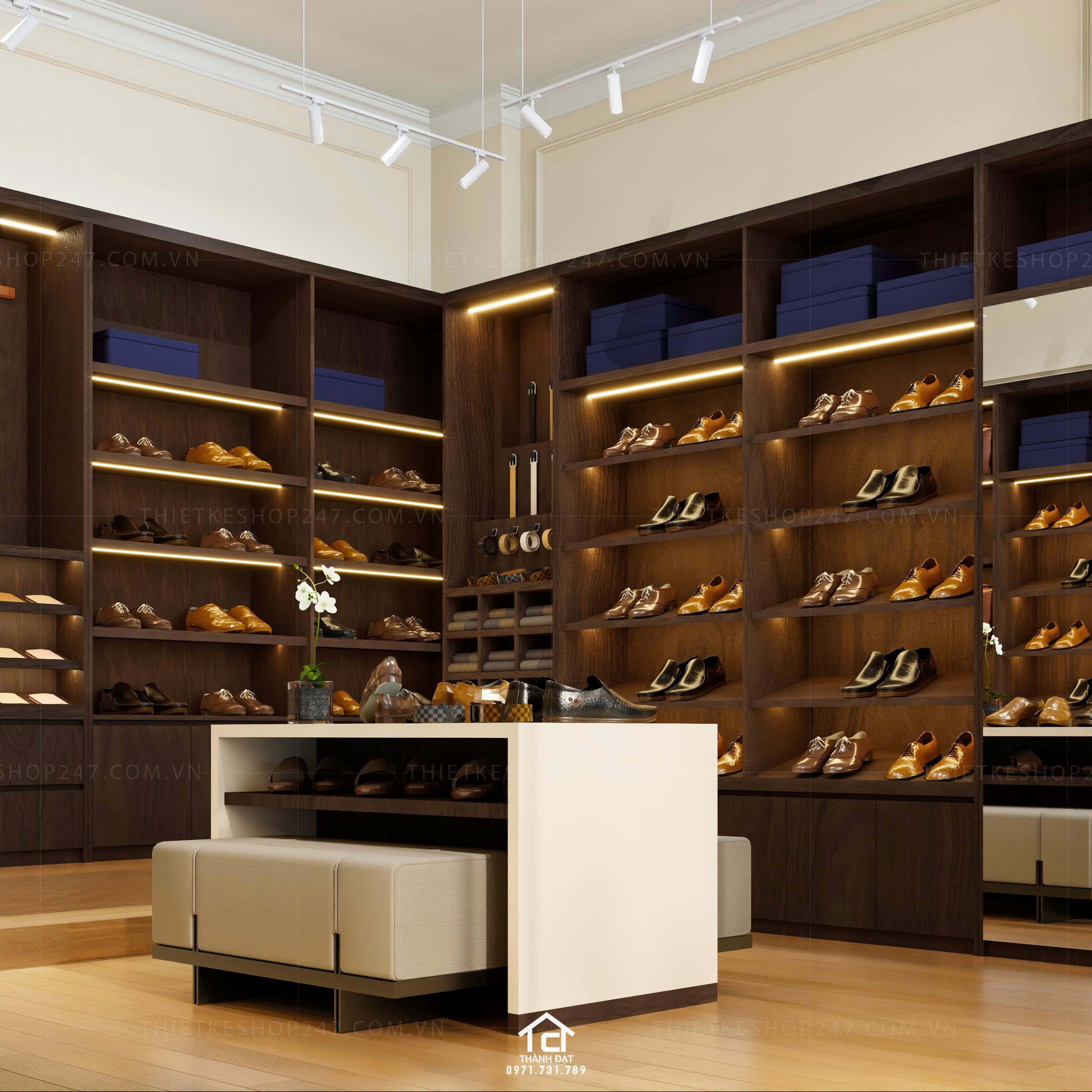 thiết kế shop giày dép đẹp phong cách