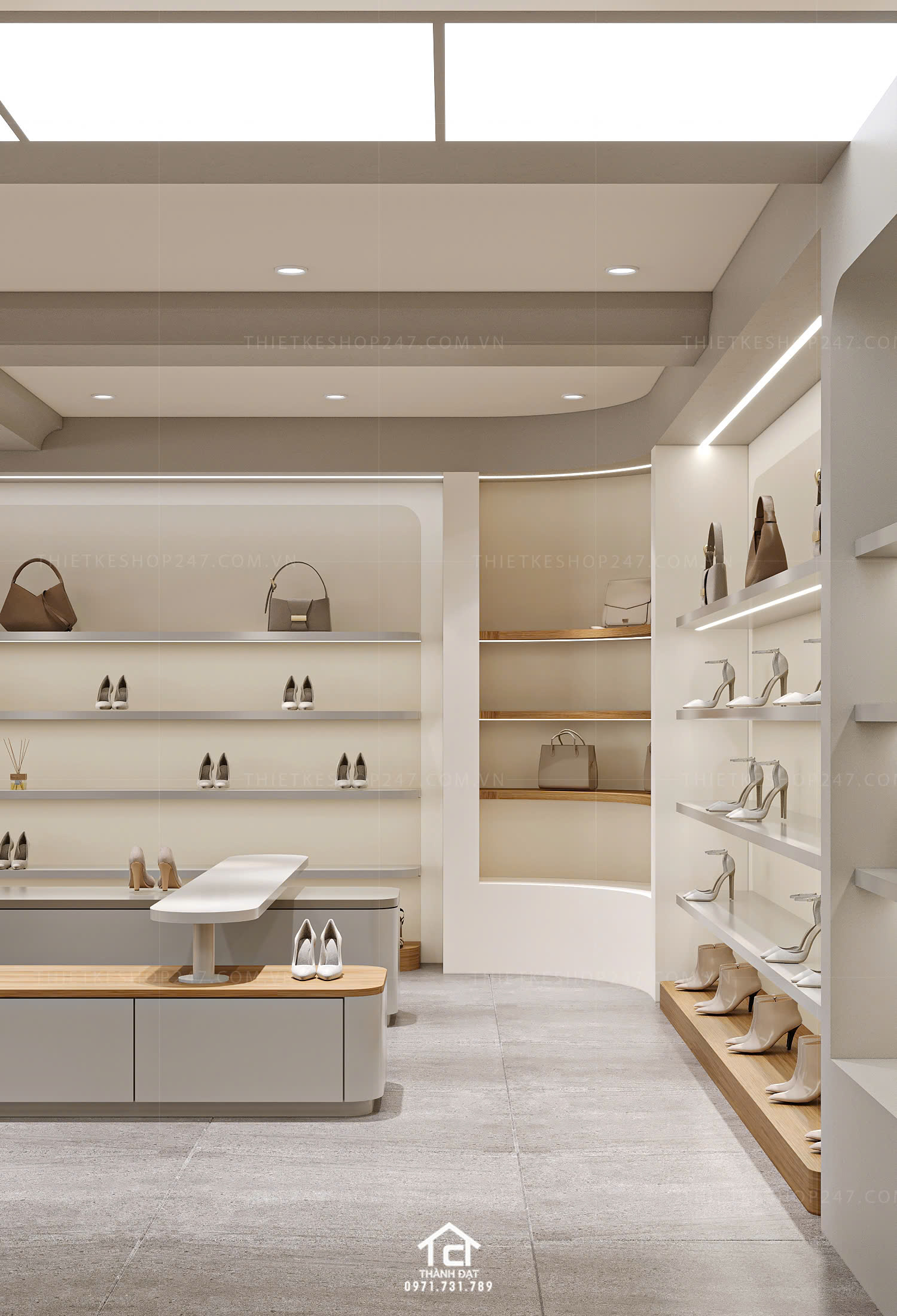 thiết kế shop giày dép đẹp phong cách