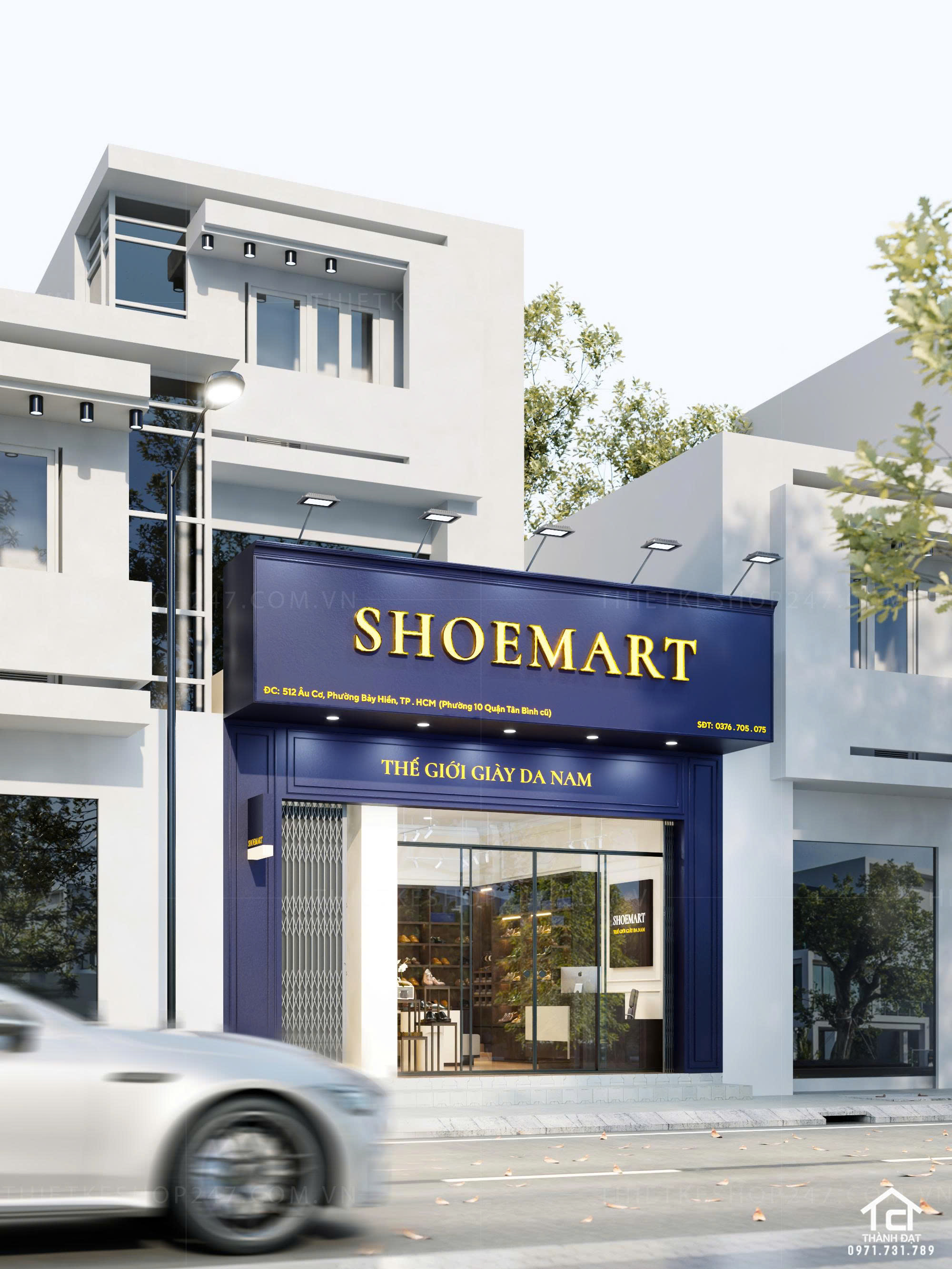 thiết kế shop giày dép đẹp sang trọng