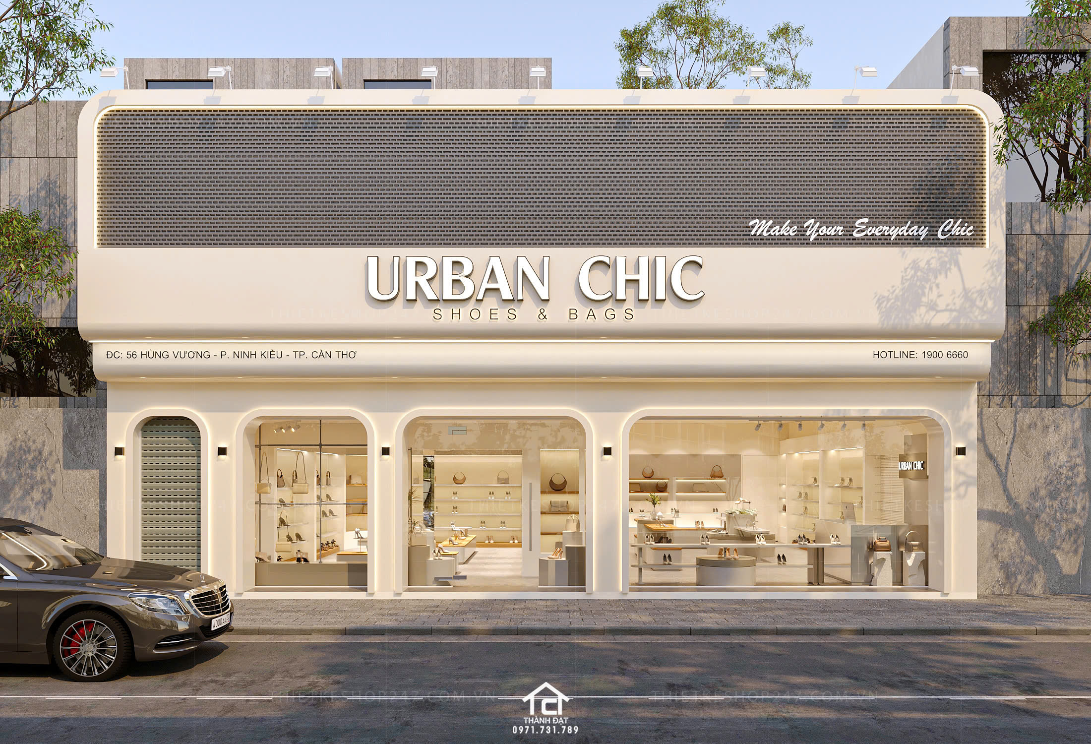 thiết kế shop giày dép đẹp sang trọng