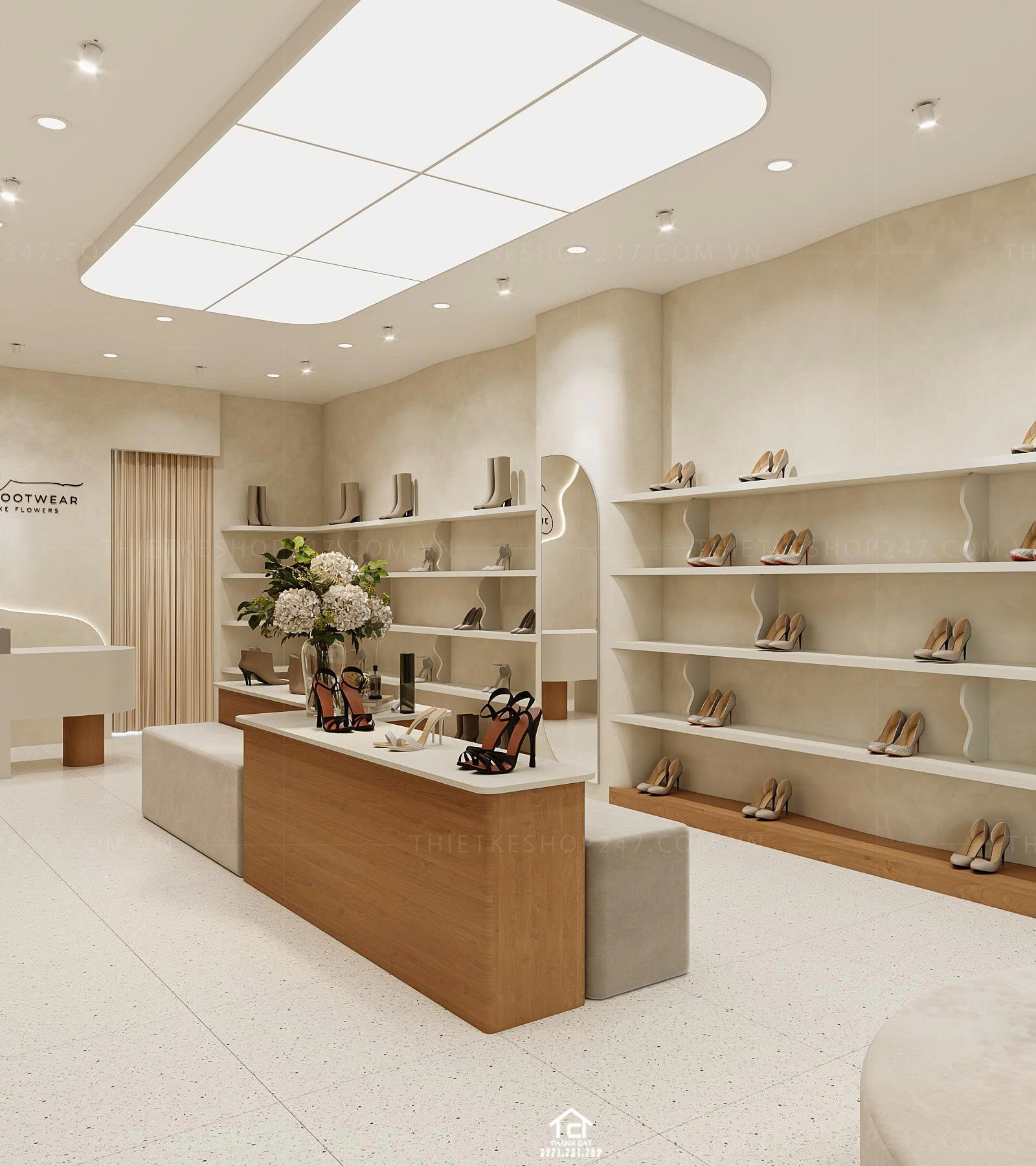 thiết kế shop giày dép đẹp thu hút