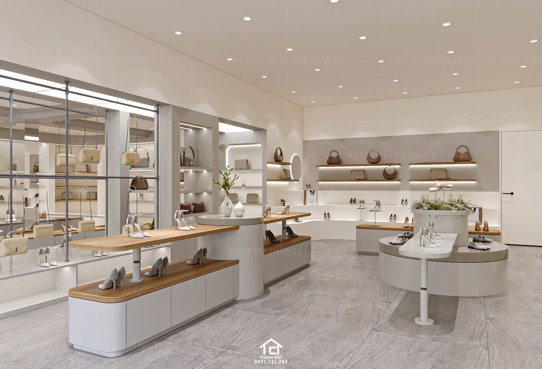 thiết kế shop giày dép đẹp tinh tế