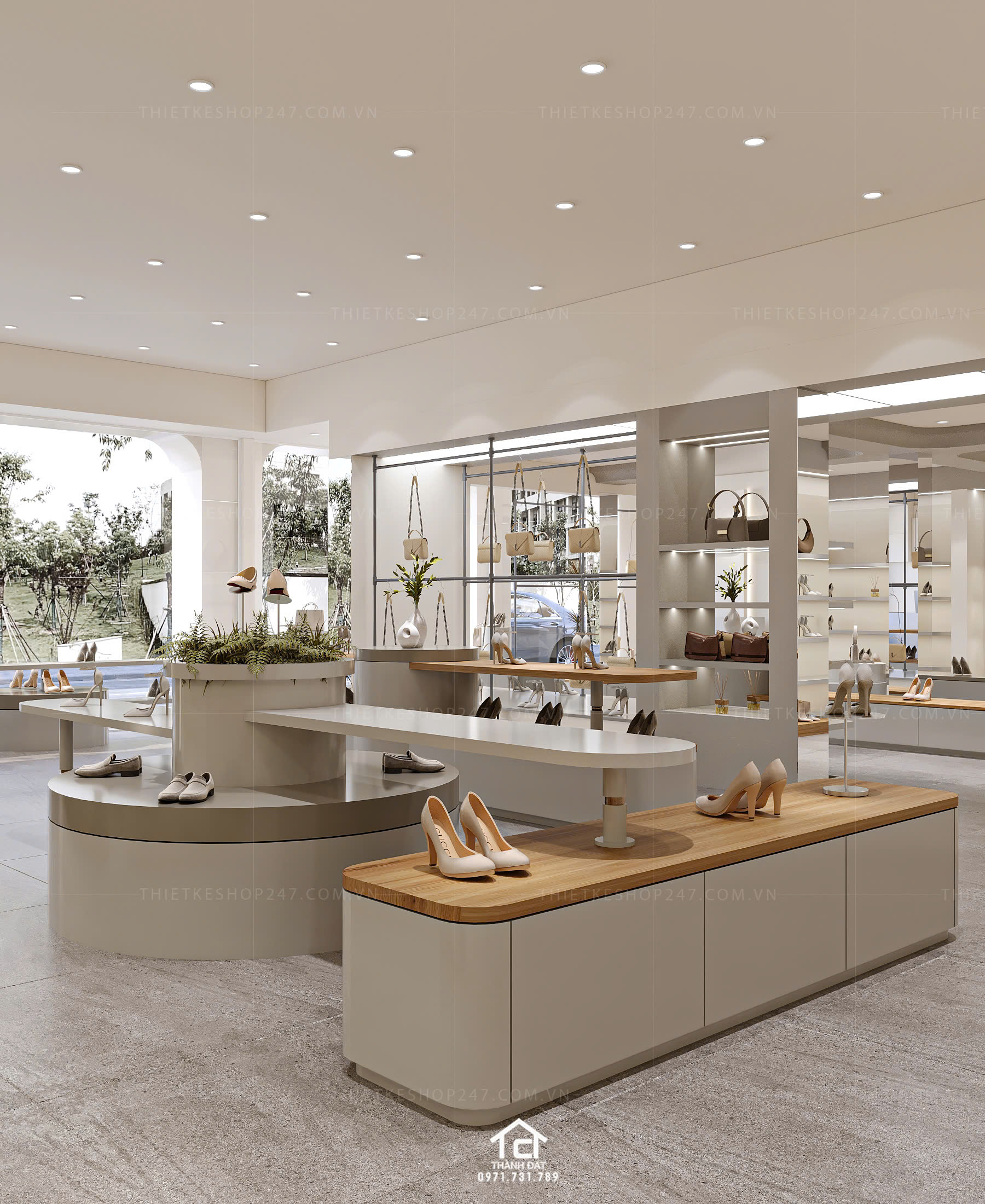 thiết kế shop giày dép đẹp trẻ trung