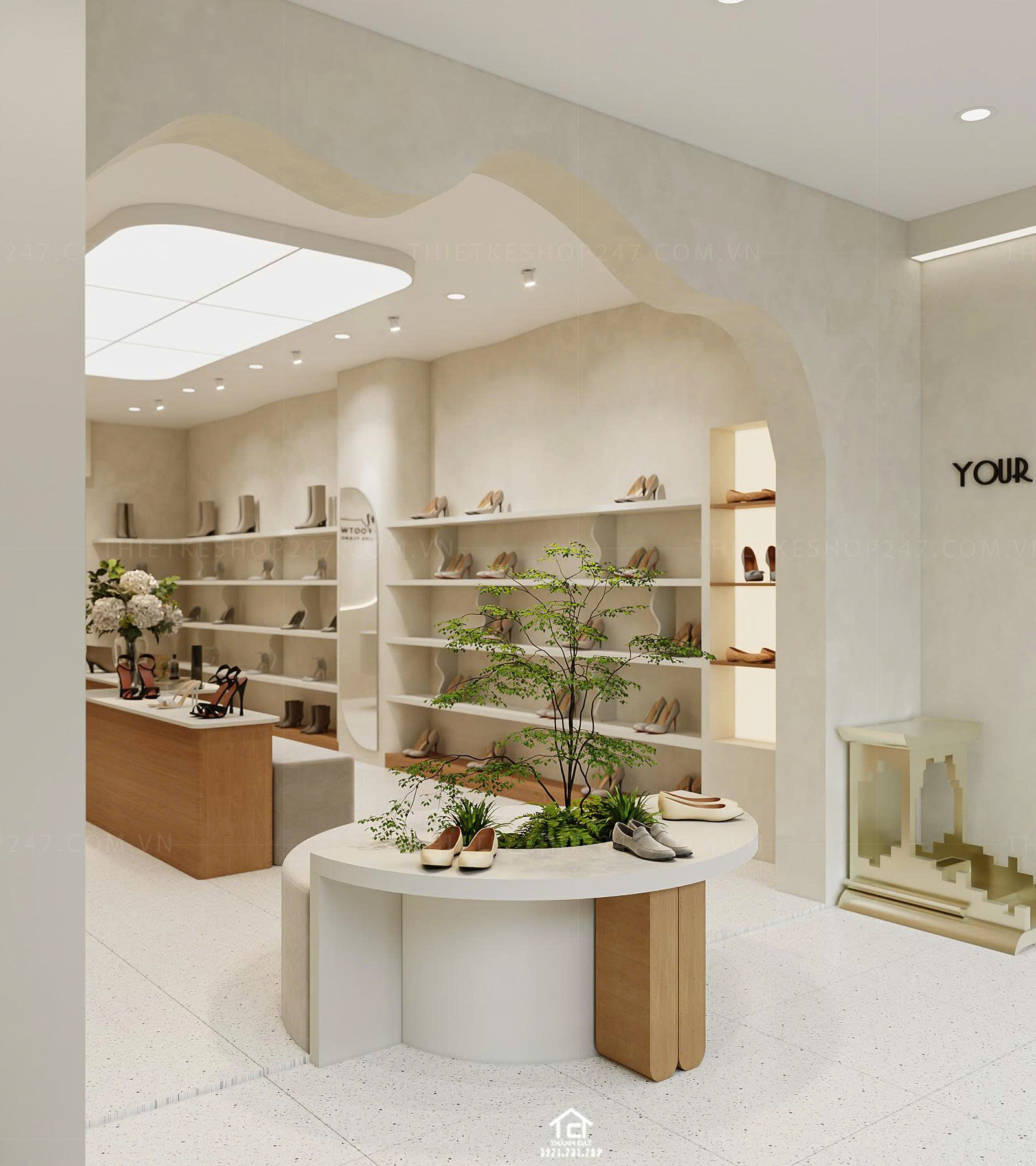 thiết kế shop giày dép đẹp trẻ trung