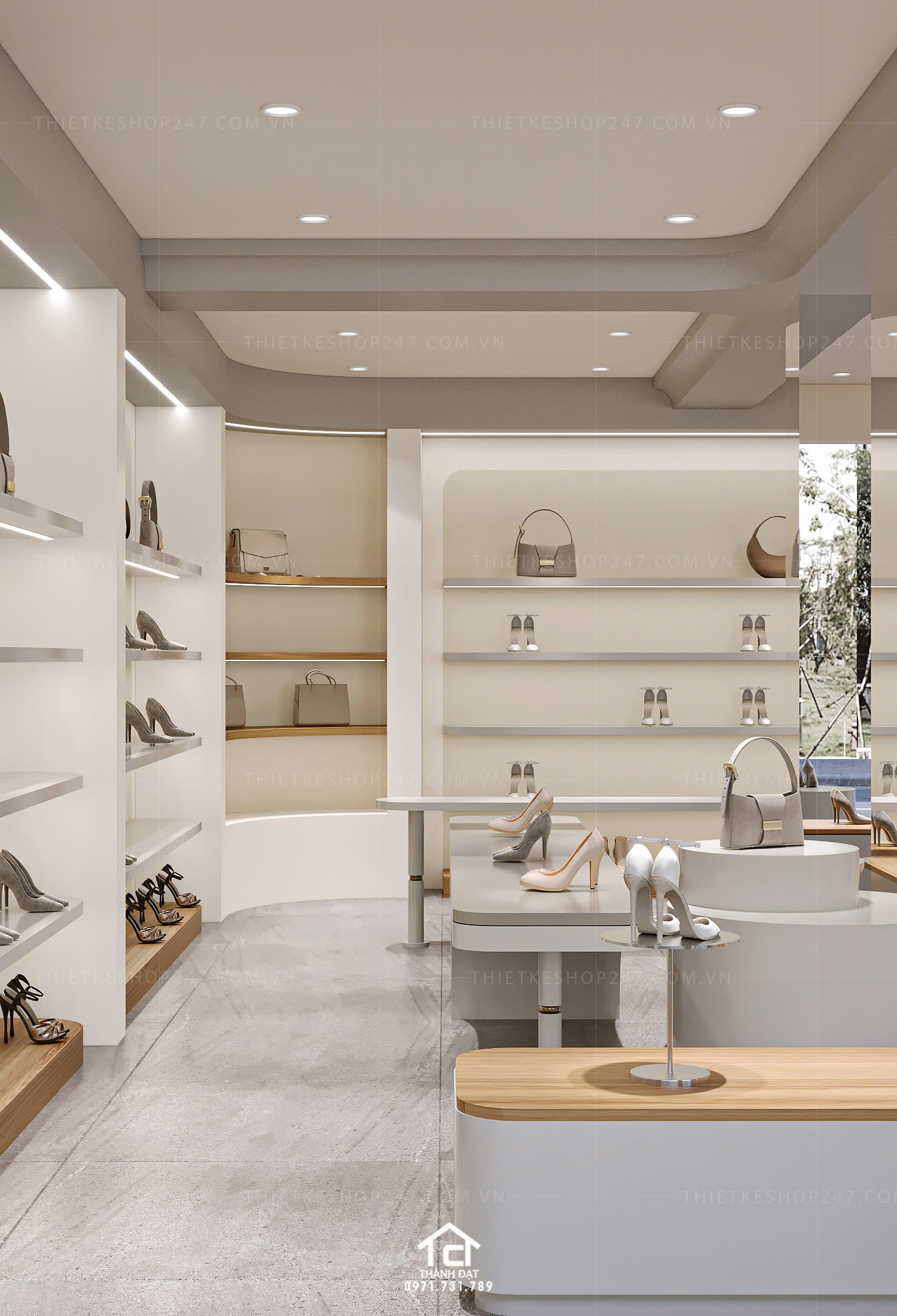 thiết kế shop giày dép đẹp xinh