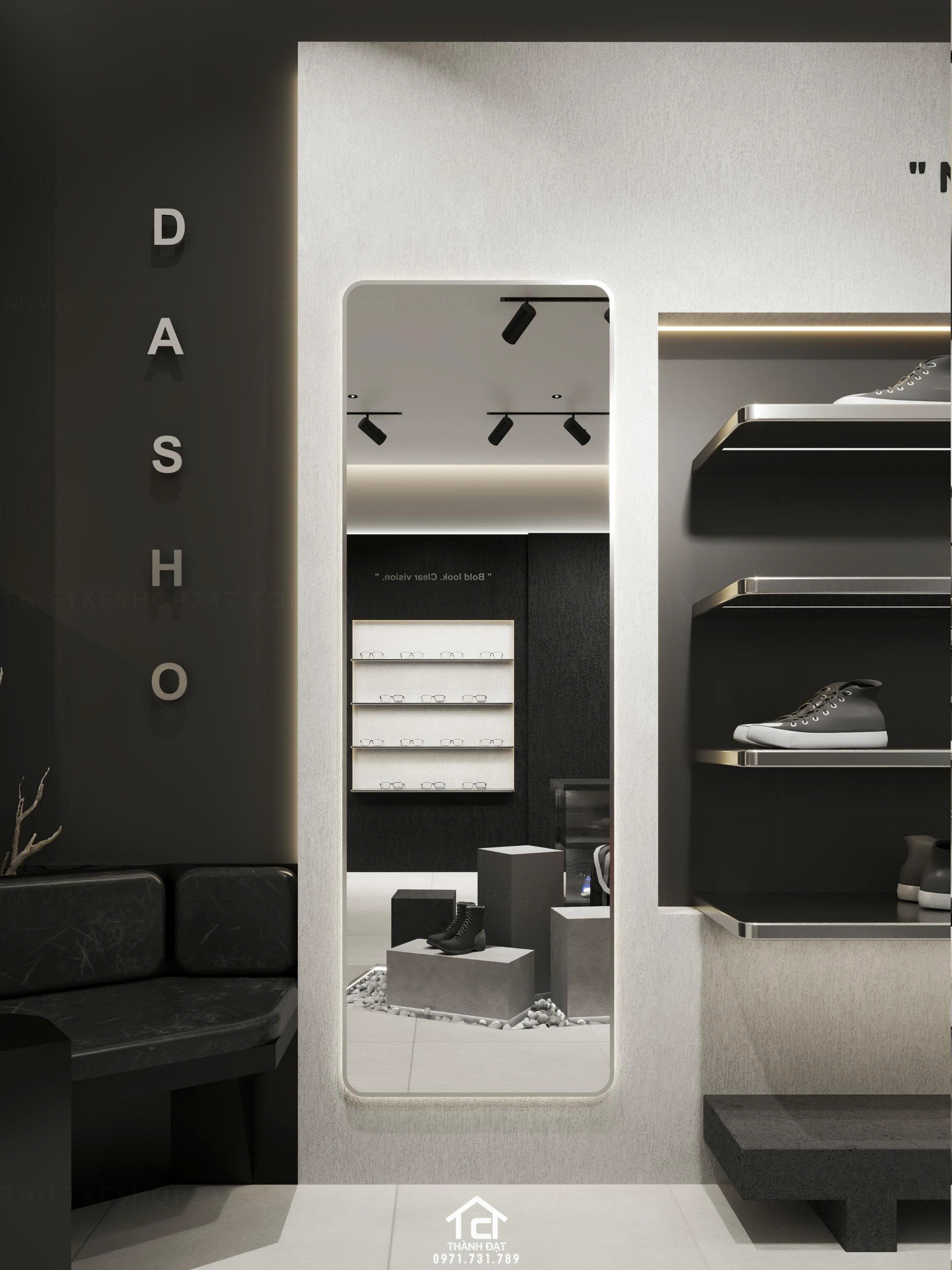 thiết kế shop giày dép đẹp bắt mắt