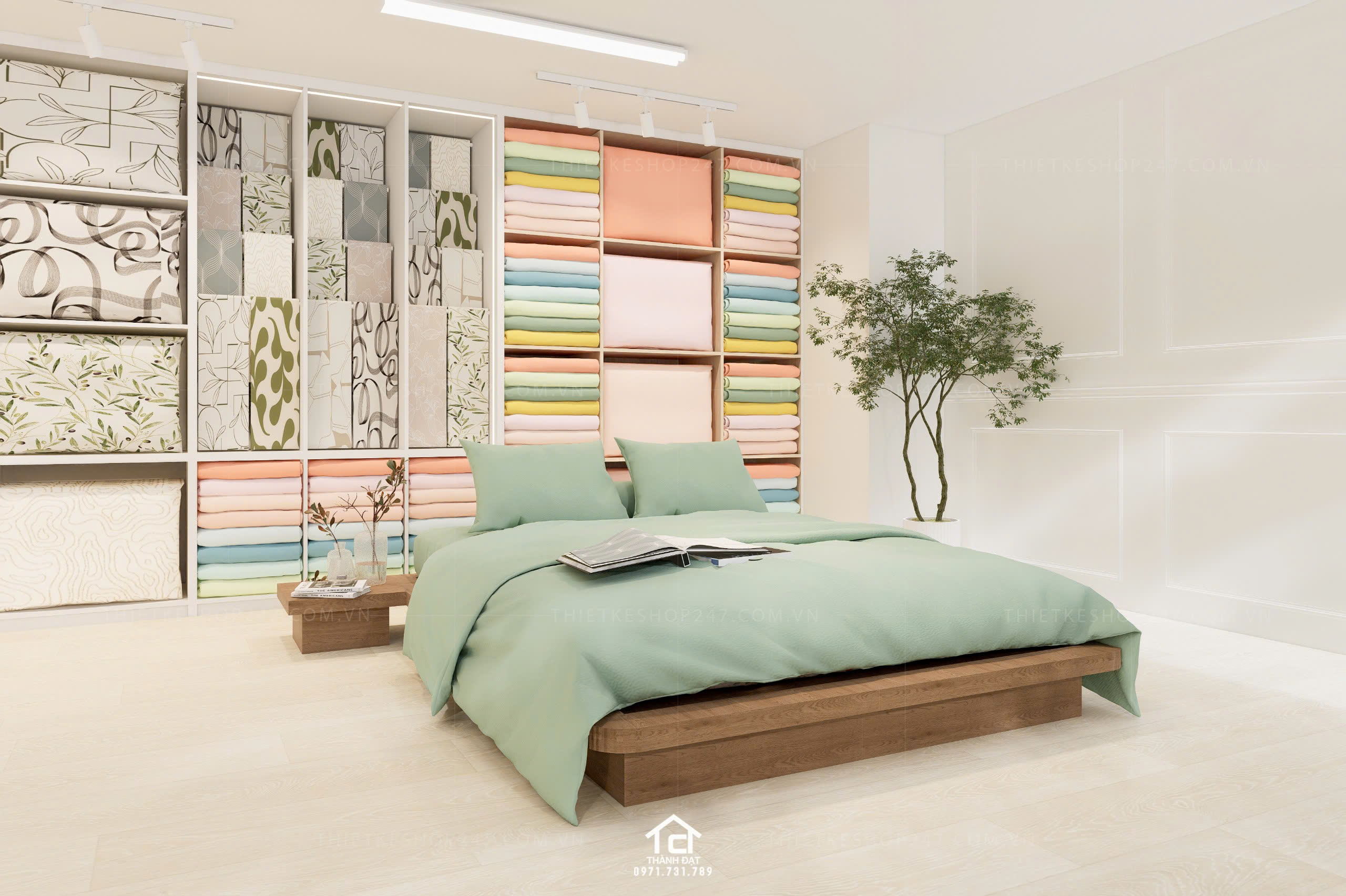 thiết kế shop grap gối đẹp nổi bật