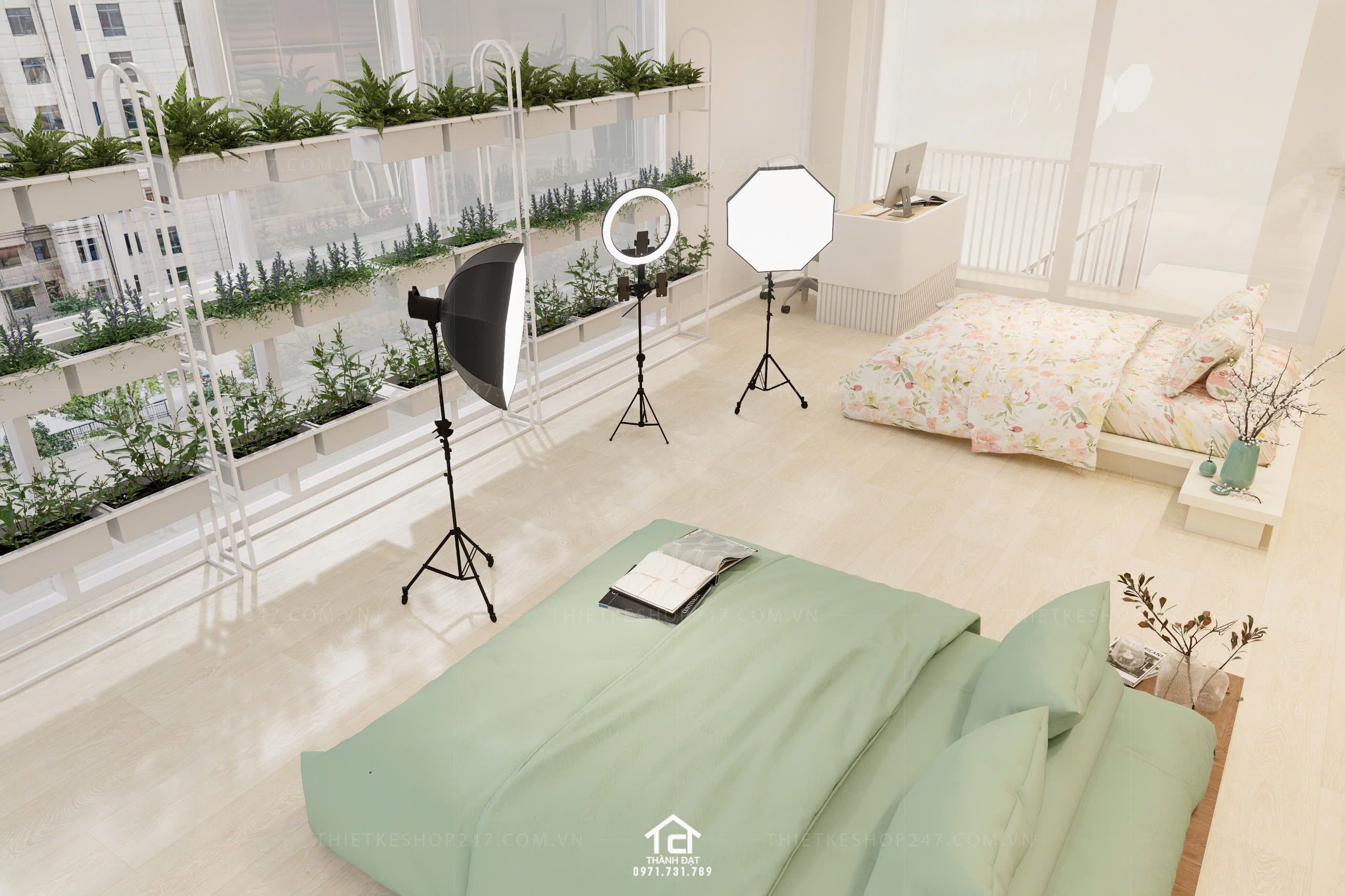 thiết kế shop grap gối đẹp sang trọng