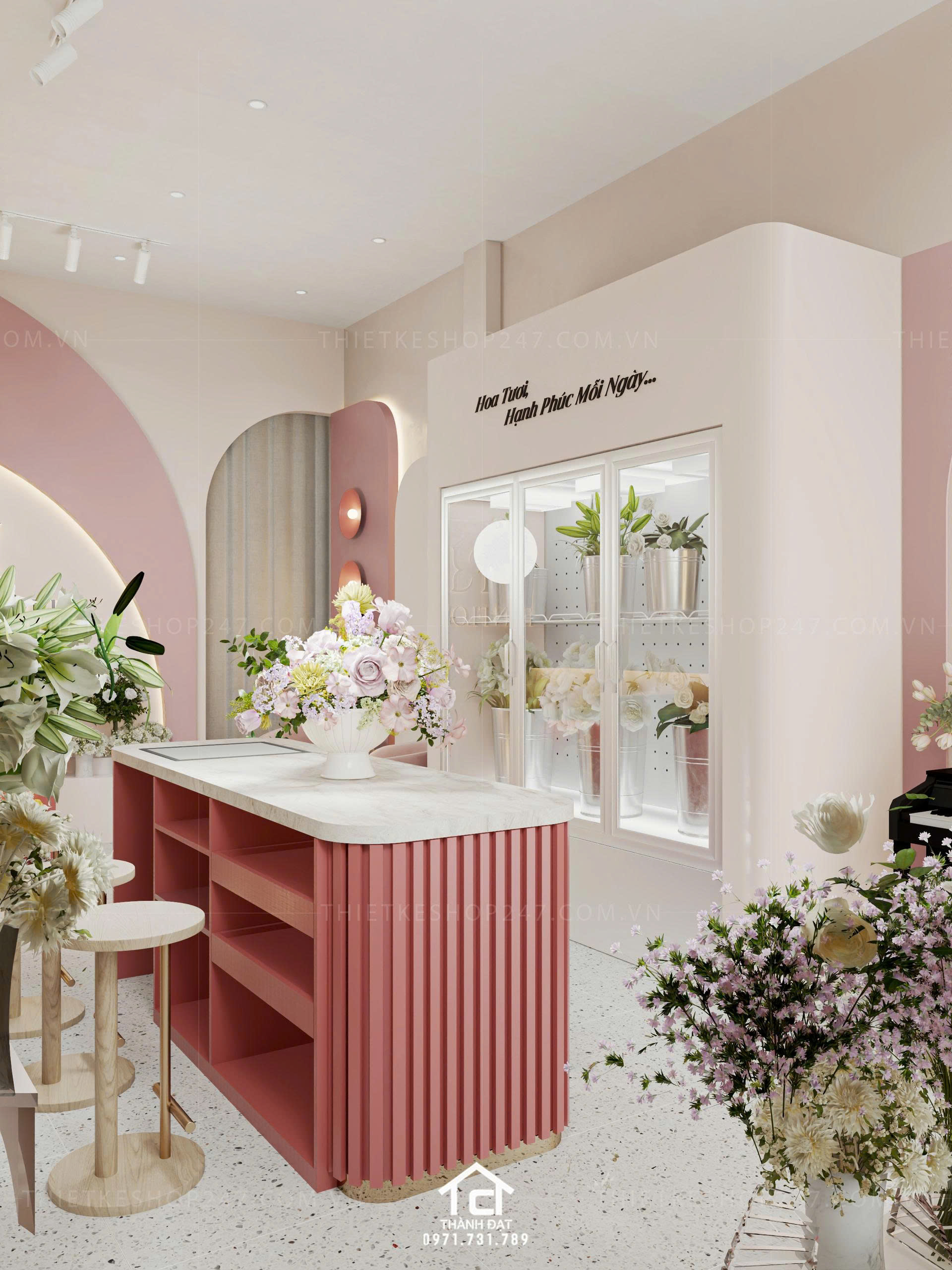 thiết kế shop hoa đẹp ấn tượng