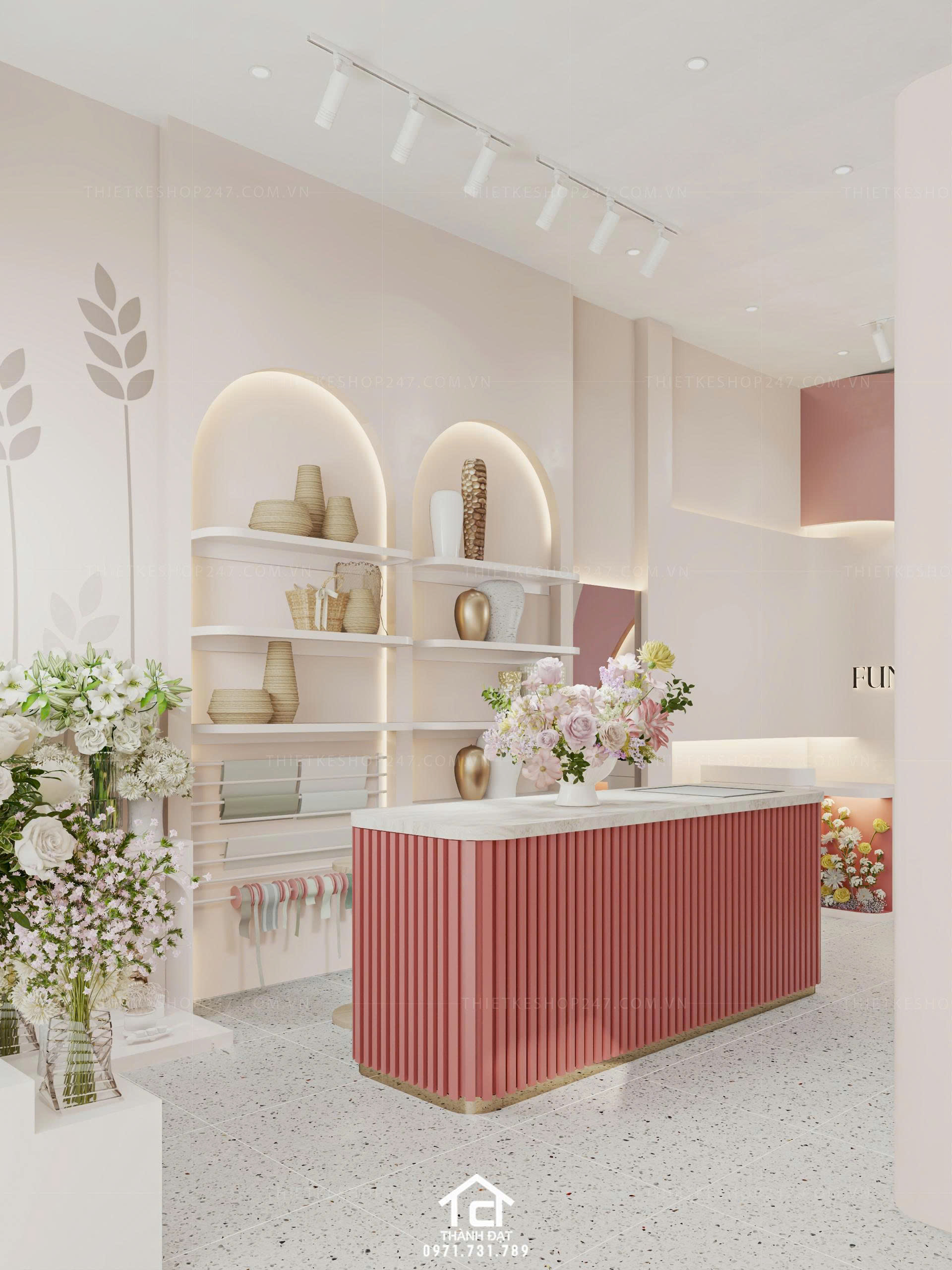 thiết kế shop hoa đẹp hiện đại