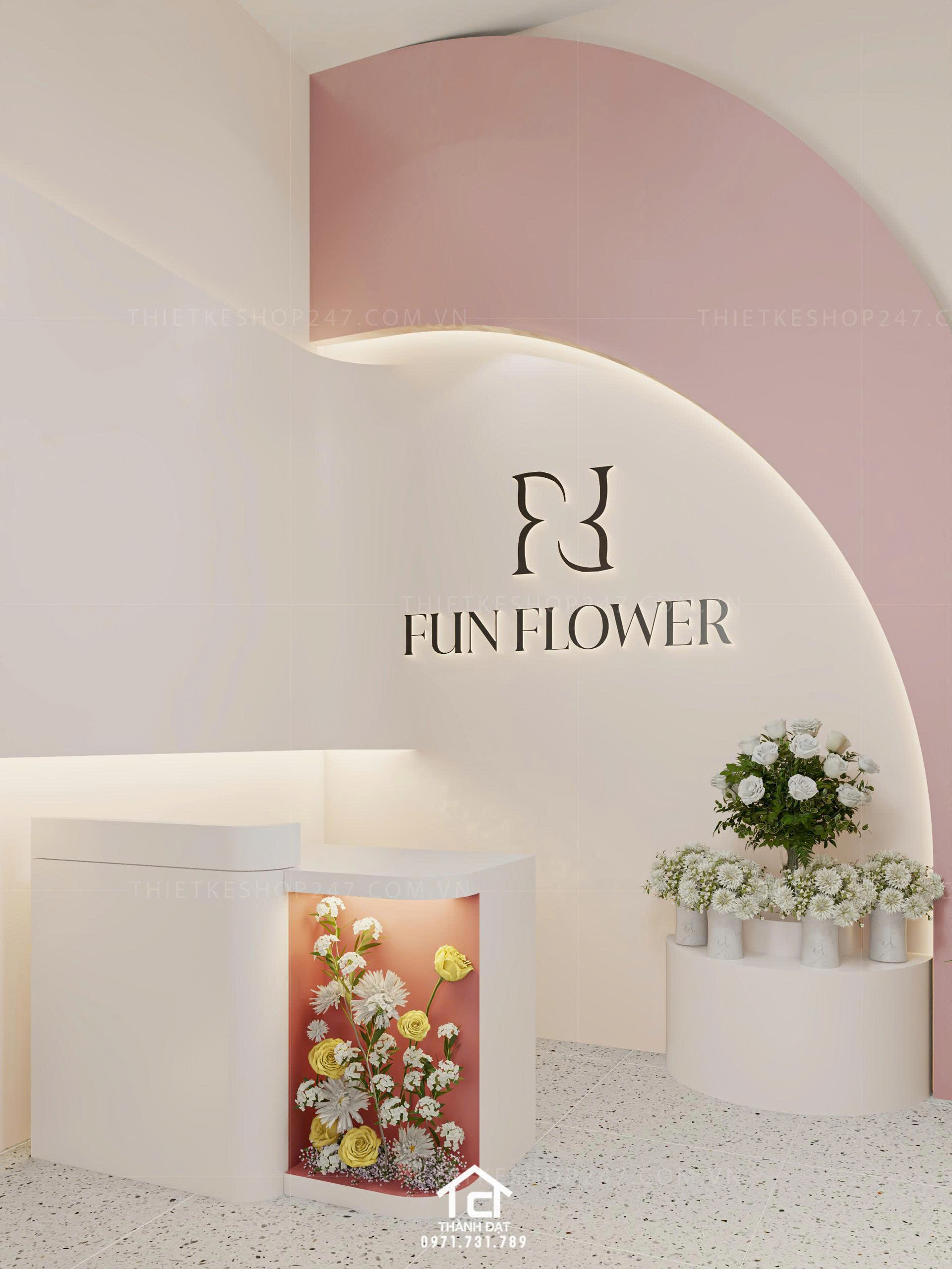 thiết kế shop hoa đẹp lôi cuốn