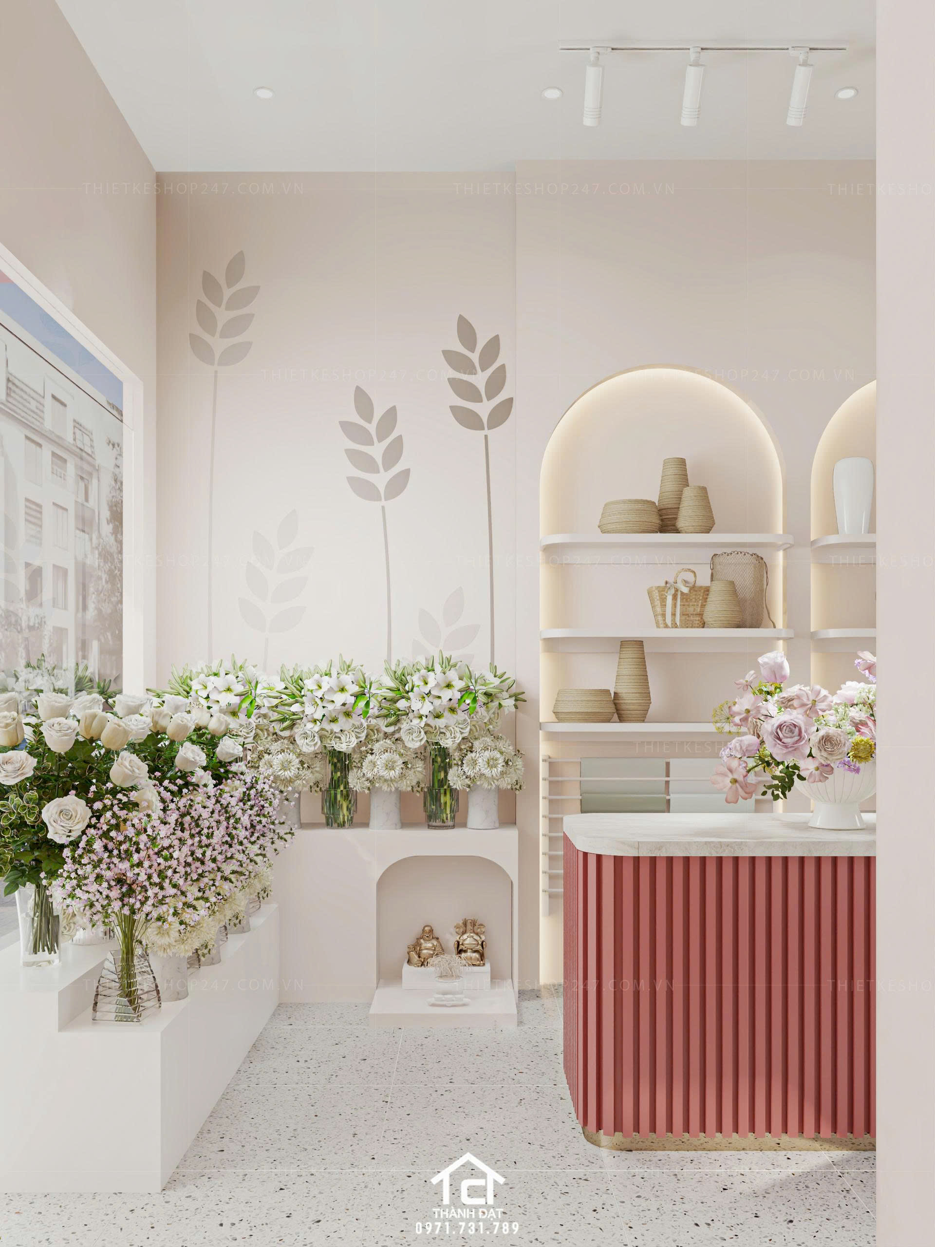 thiết kế shop hoa đẹp lung linh