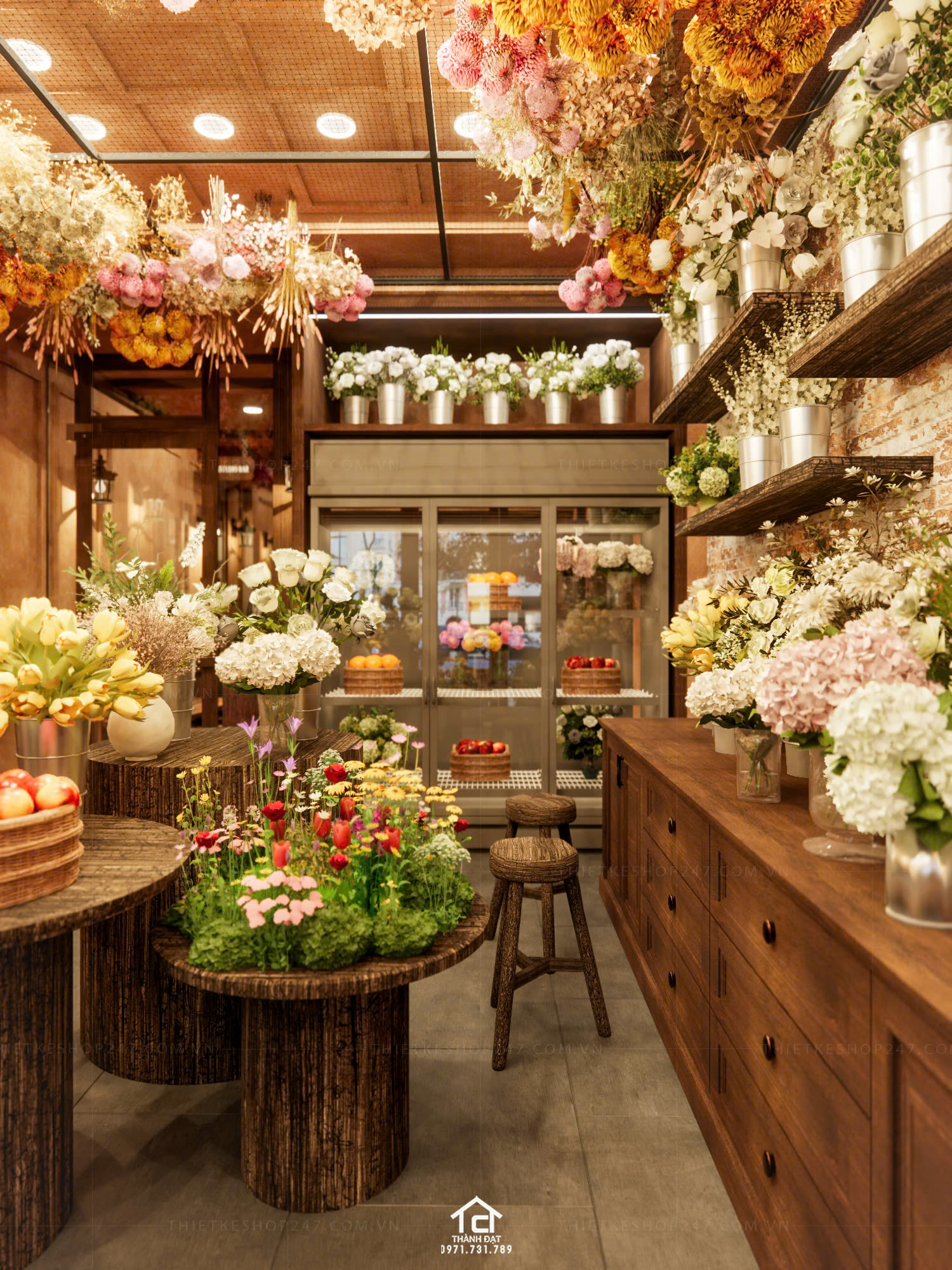 thiết kế shop hoa đẹp sang chảnh