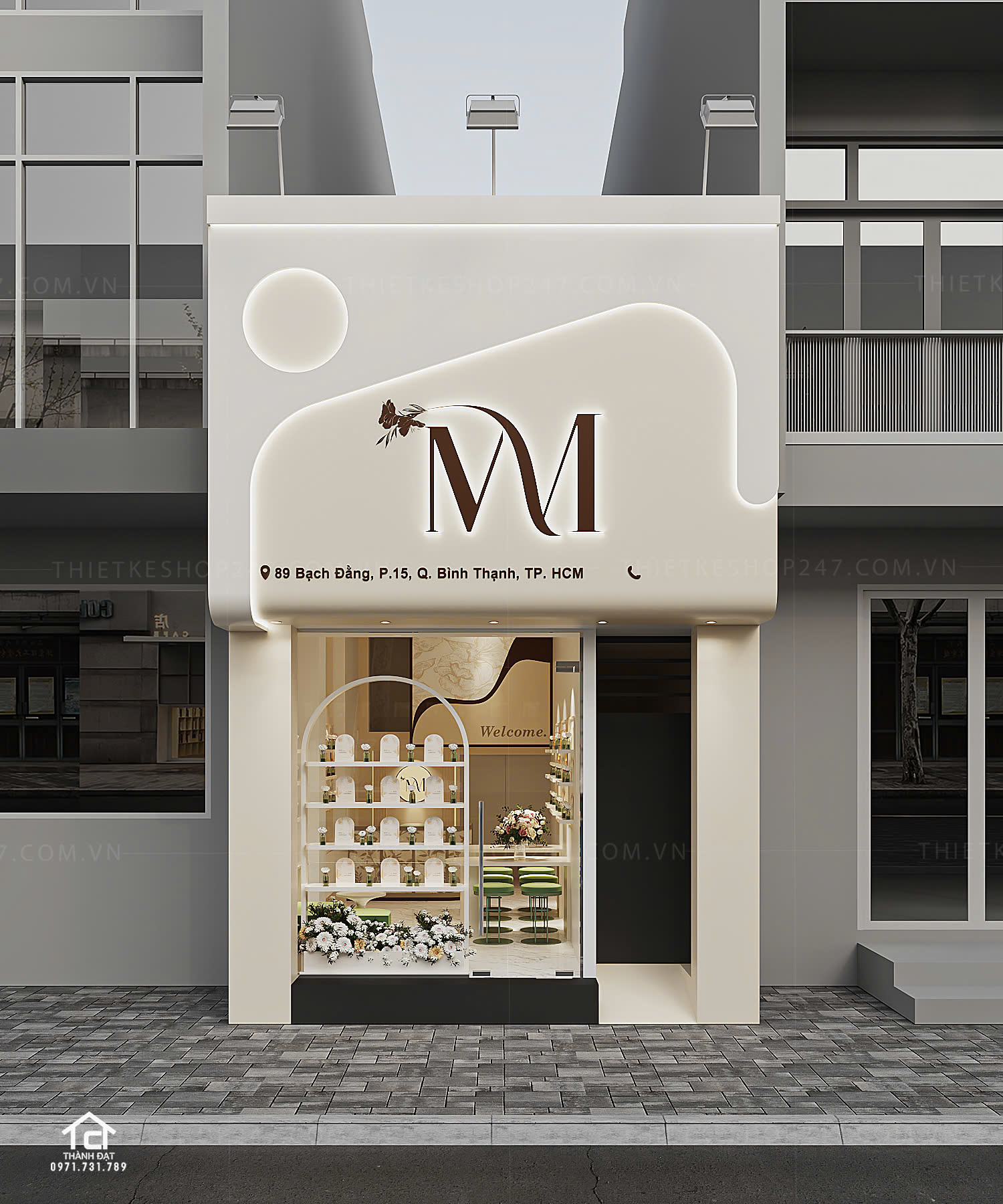 thiết kế shop hoa đẹp sang trọng