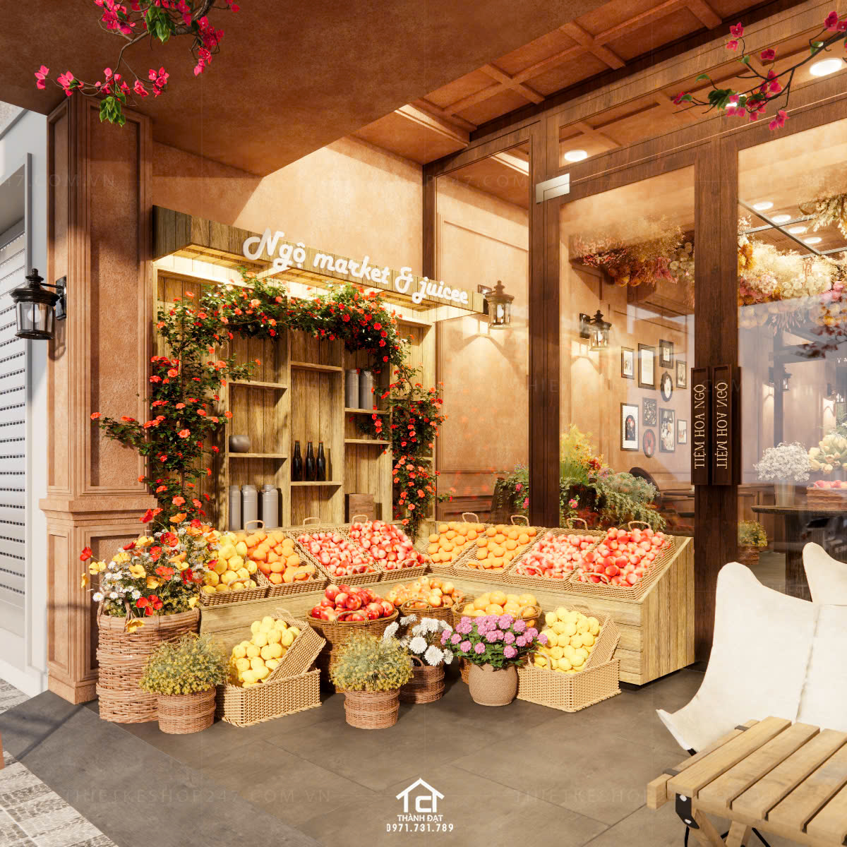 thiết kế shop hoa đẹp sang trọng