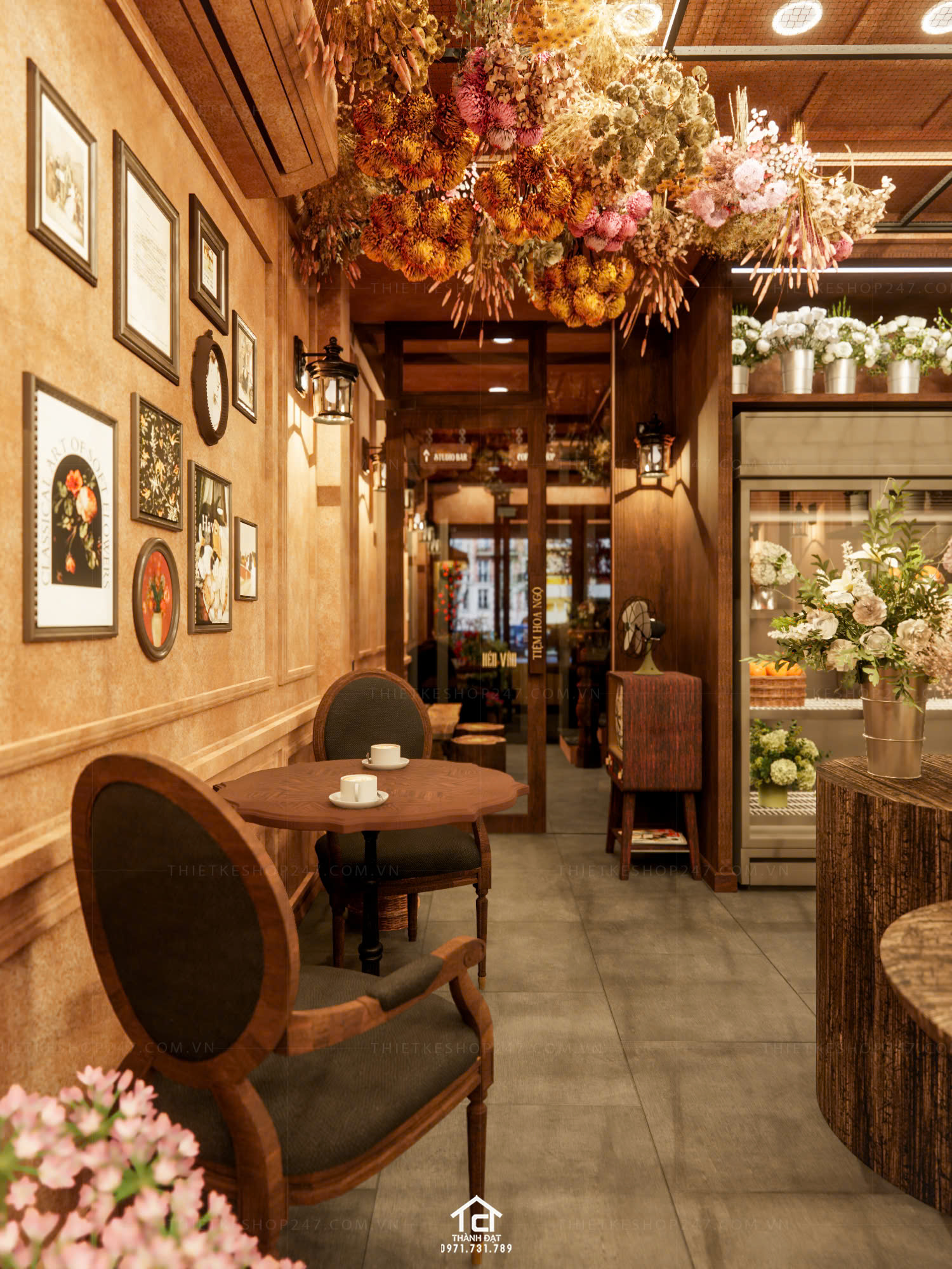 thiết kế shop hoa đẹp thu hút