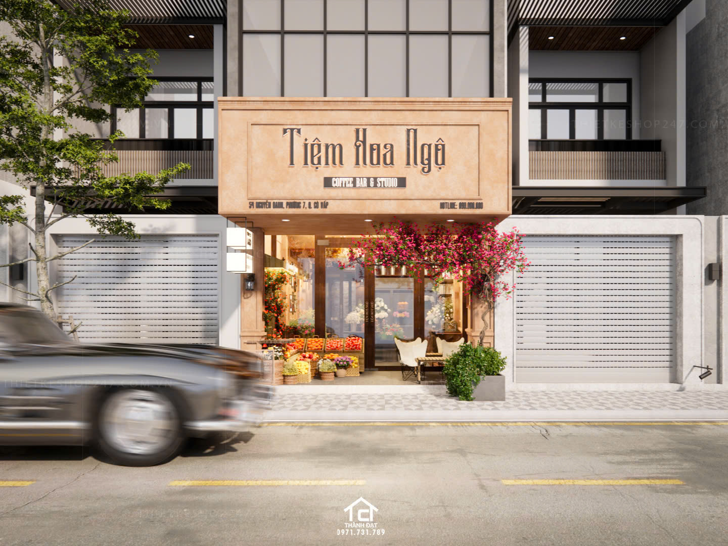 thiết kế shop hoa đẹp xinh