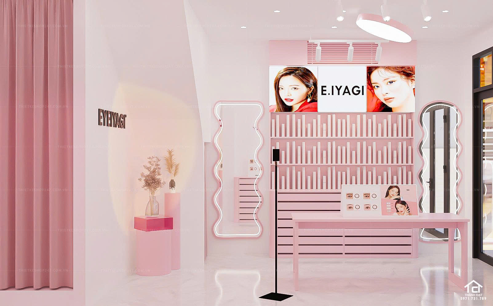 thiết kế shop kính len đẹp lôi cuốn
