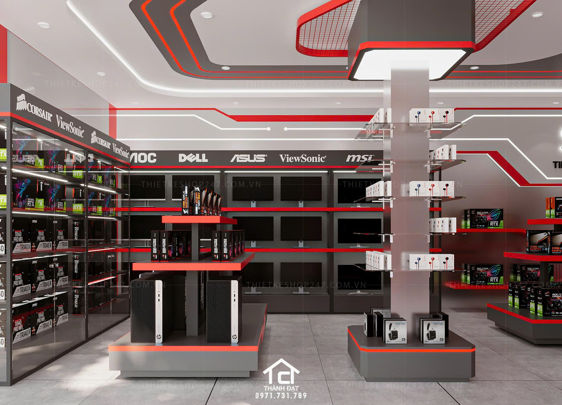 thiết kế shop máy tính đẹp ấn tượng