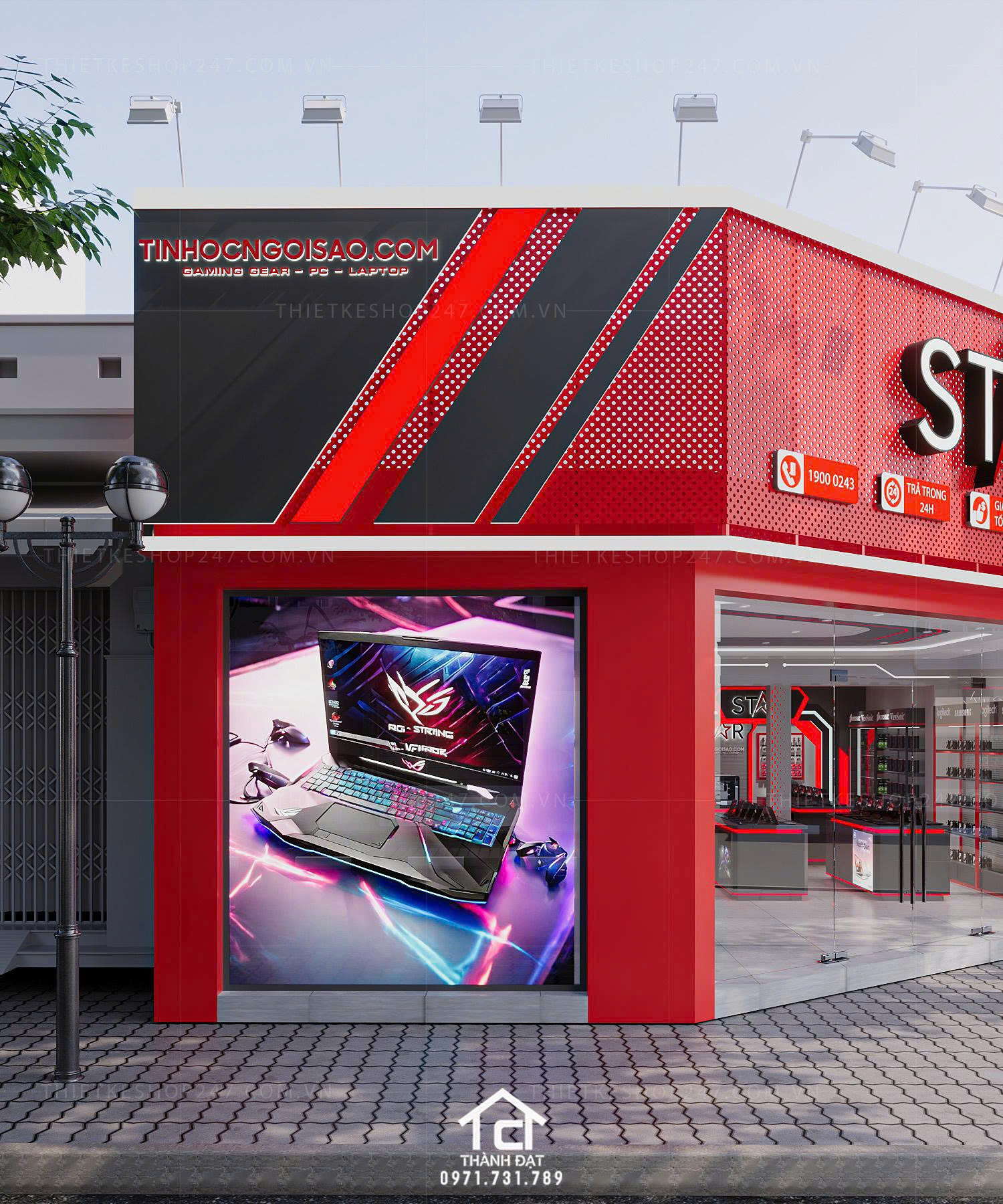 thiết kế shop máy tính đẹp lung linh