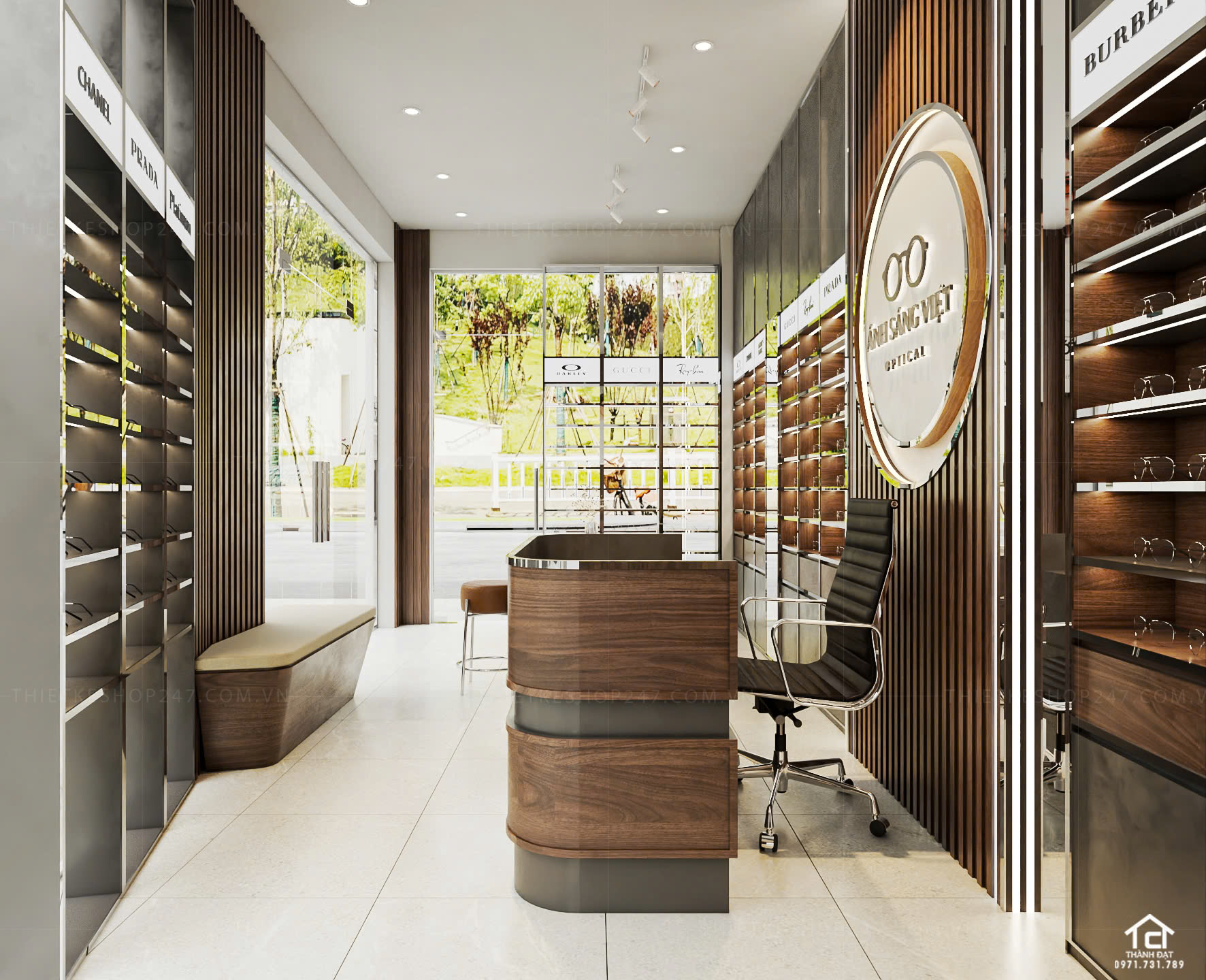 thiết kế shop mắt kính đẹp ấn tượng
