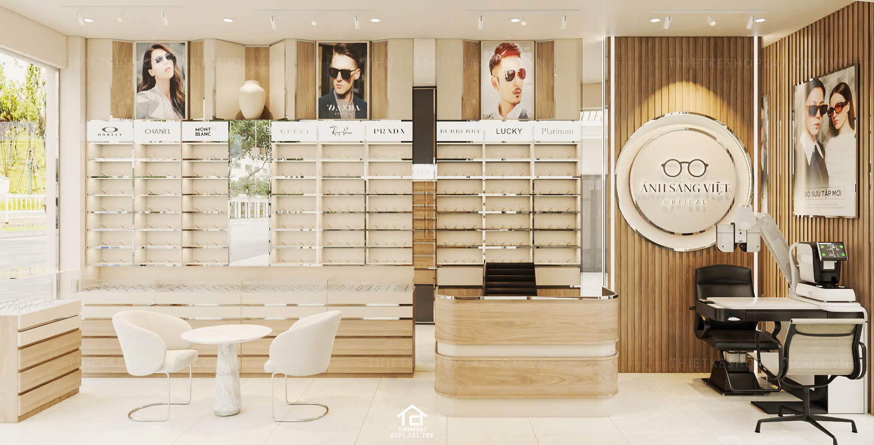 thiết kế shop mắt kính đẹp ấn tượng