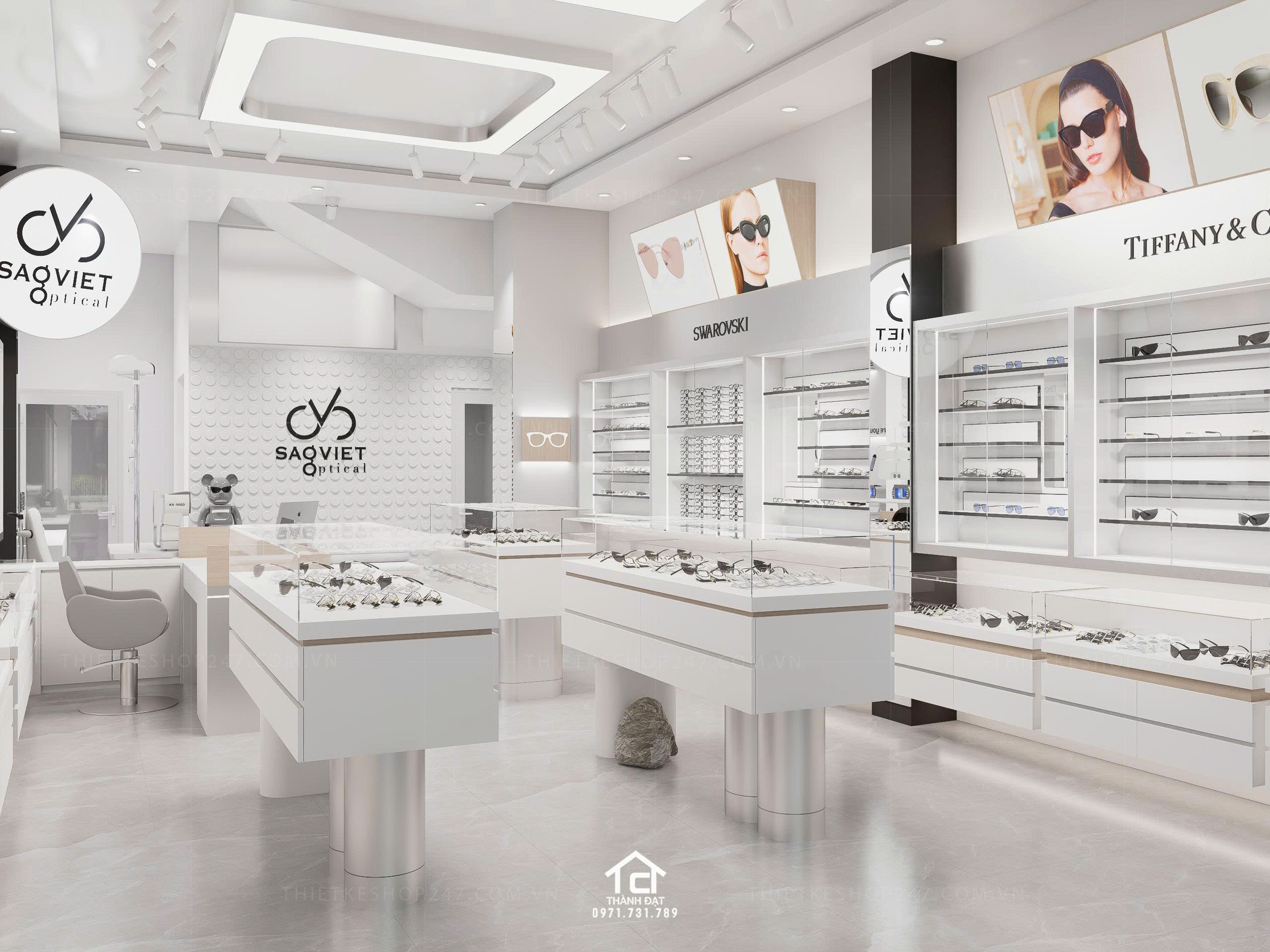 thiết kế shop mắt kính đẹp ấn tượng
