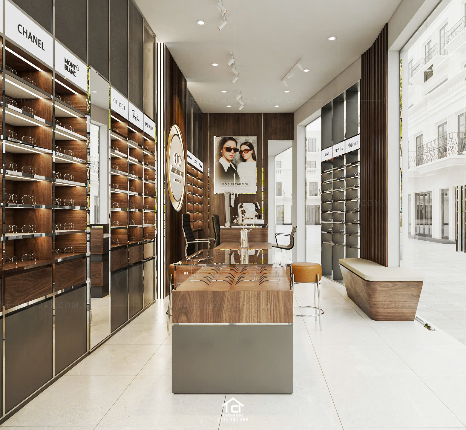 thiết kế shop mắt kính đẹp bắt mắt