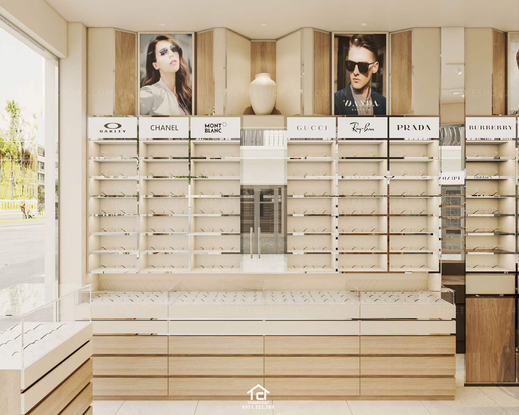 thiết kế shop mắt kính đẹp bắt mắt