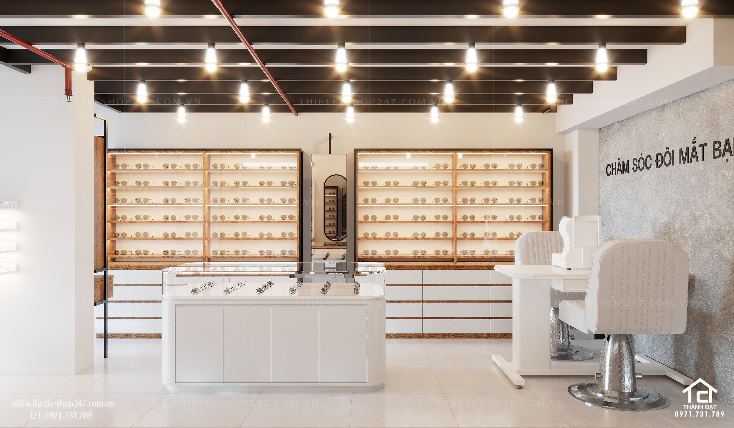 thiết kế shop mắt kính đẹp bắt mắt