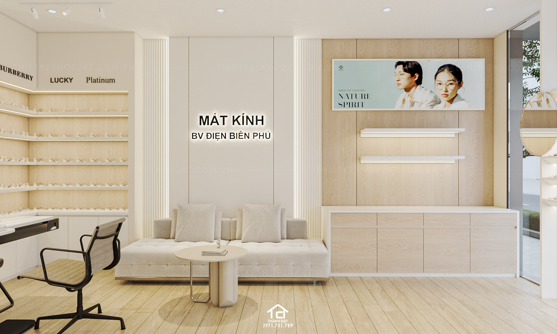 thiết kế shop mắt kính đẹp bắt mắt